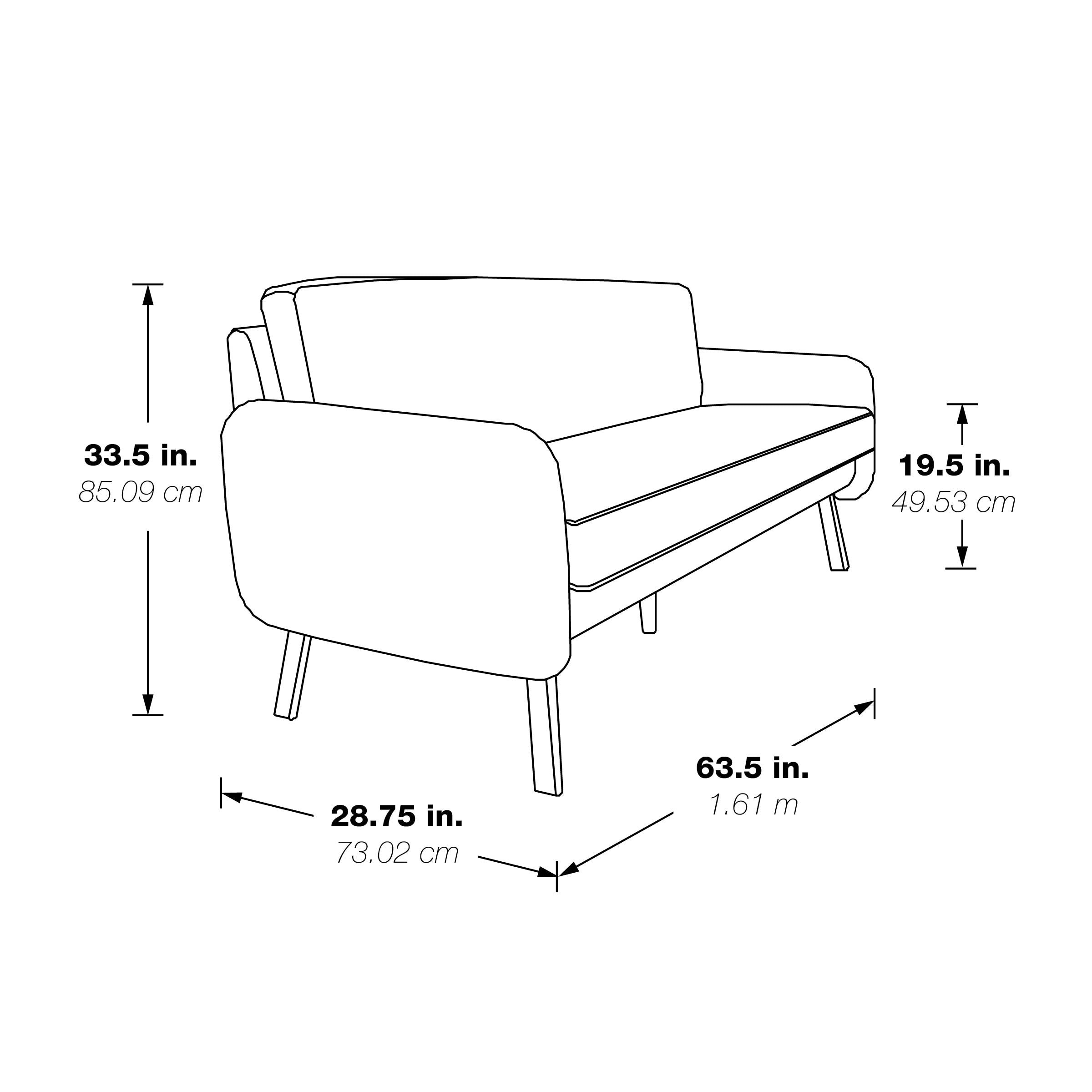 Lounge Sofa in Fabric - Charcoal Fabric