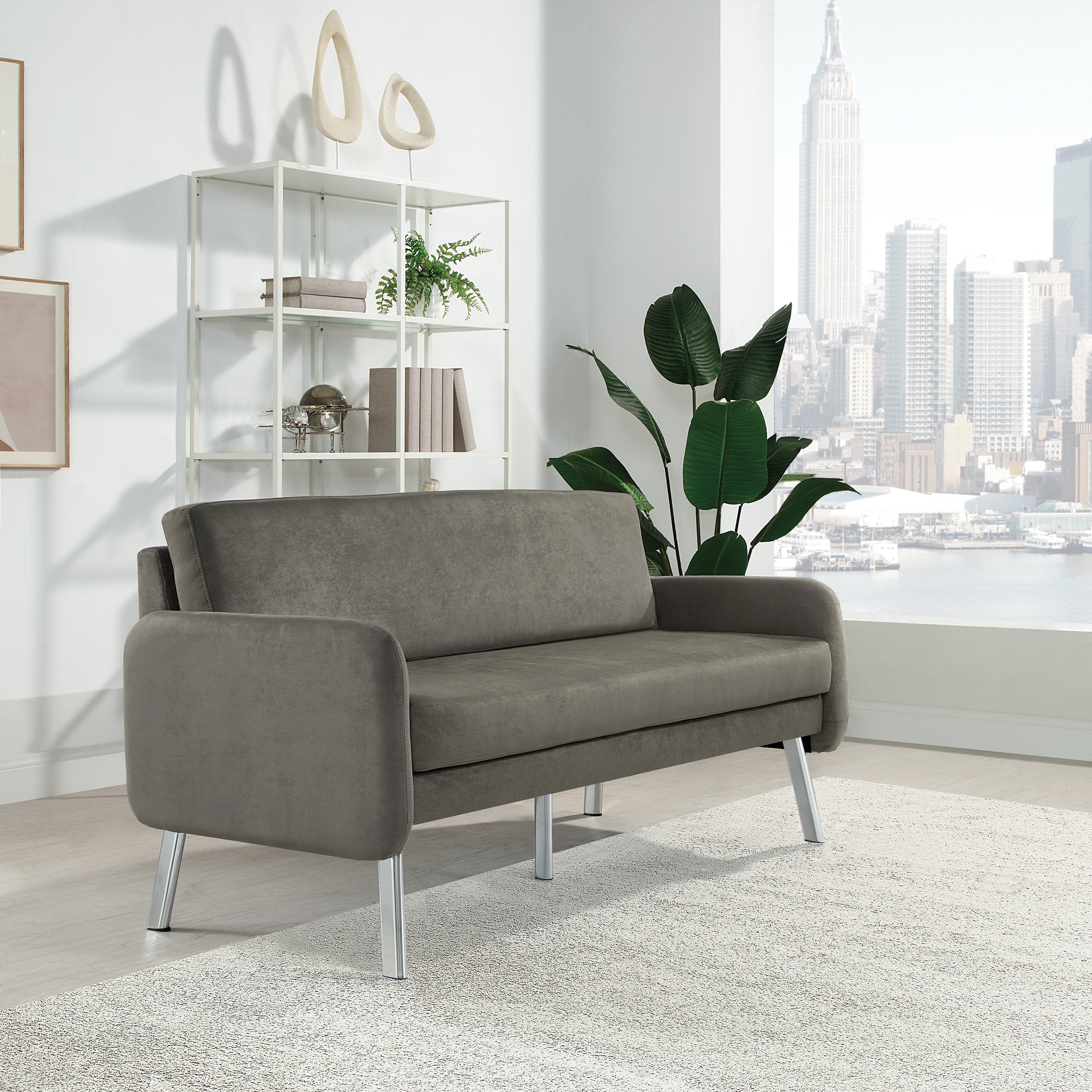 Lounge Sofa in Fabric - Charcoal Fabric