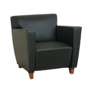 Black Bonded Leather Club Chair - Black