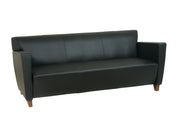 Black Bonded Leather Sofa - Black
