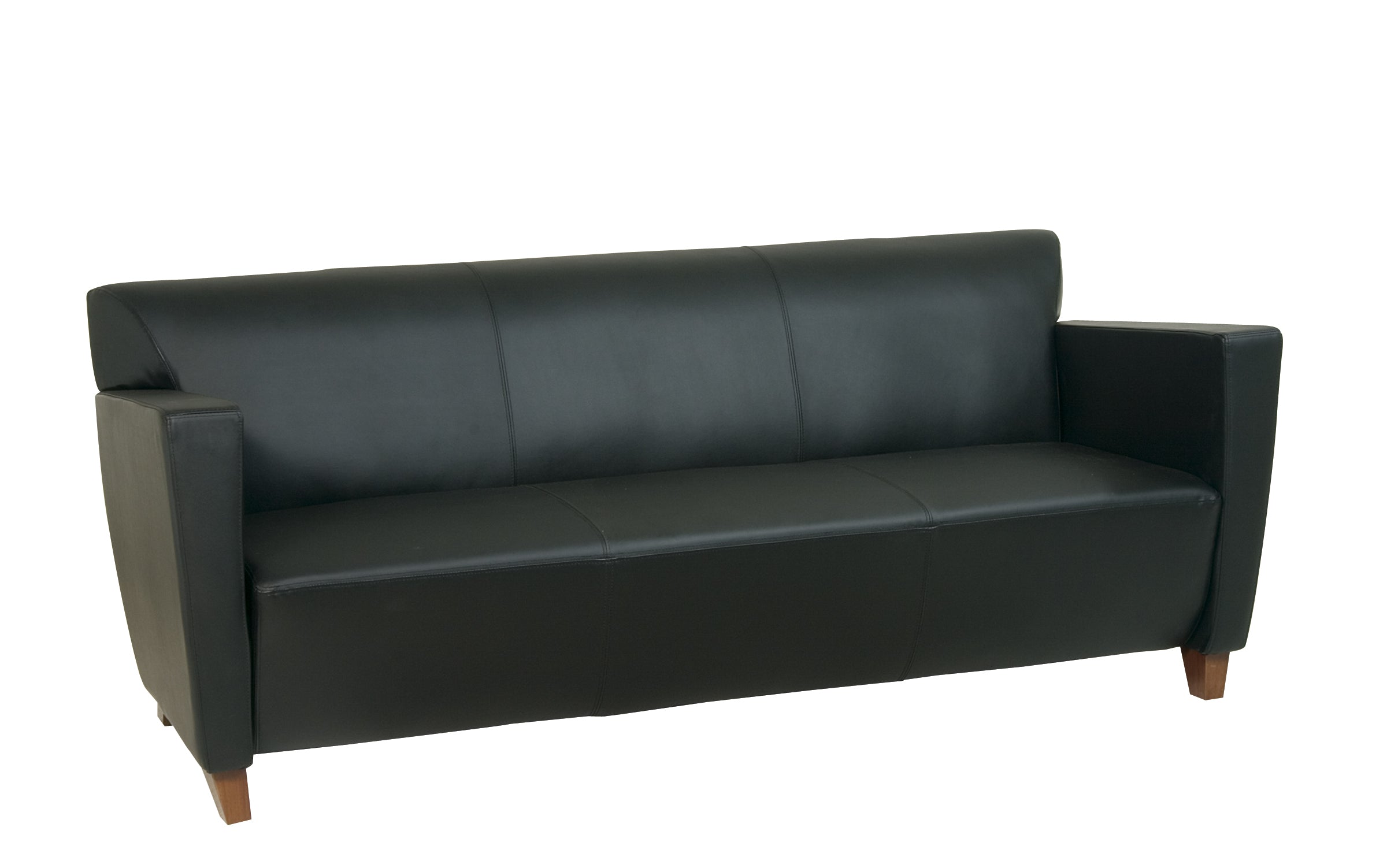 Black Bonded Leather Sofa - Black