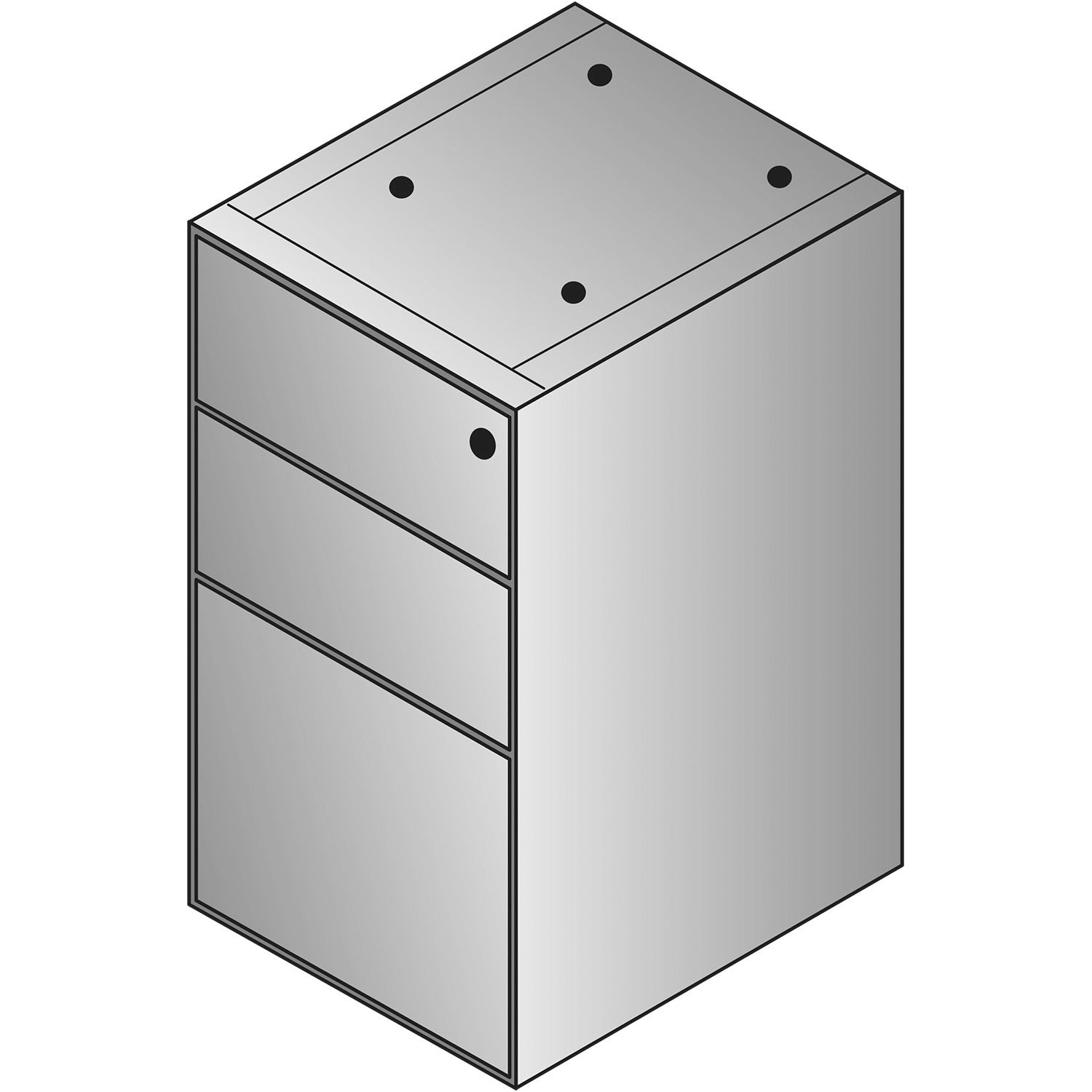 Sonoma Box/Box/File Credenza Pedestal - Dark Cherry