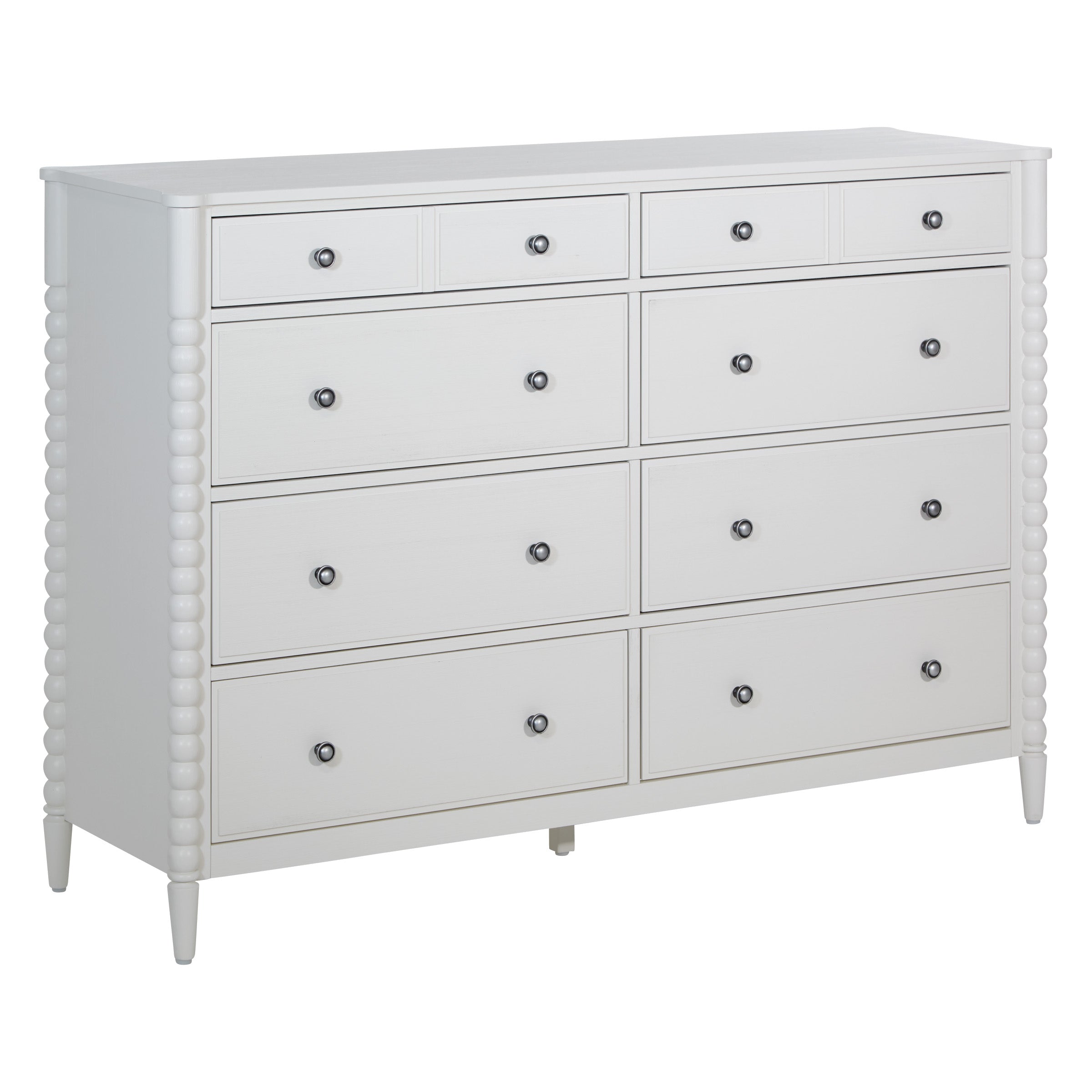 Spindle 8 Drawer Dresser - Sandcastle Antique White