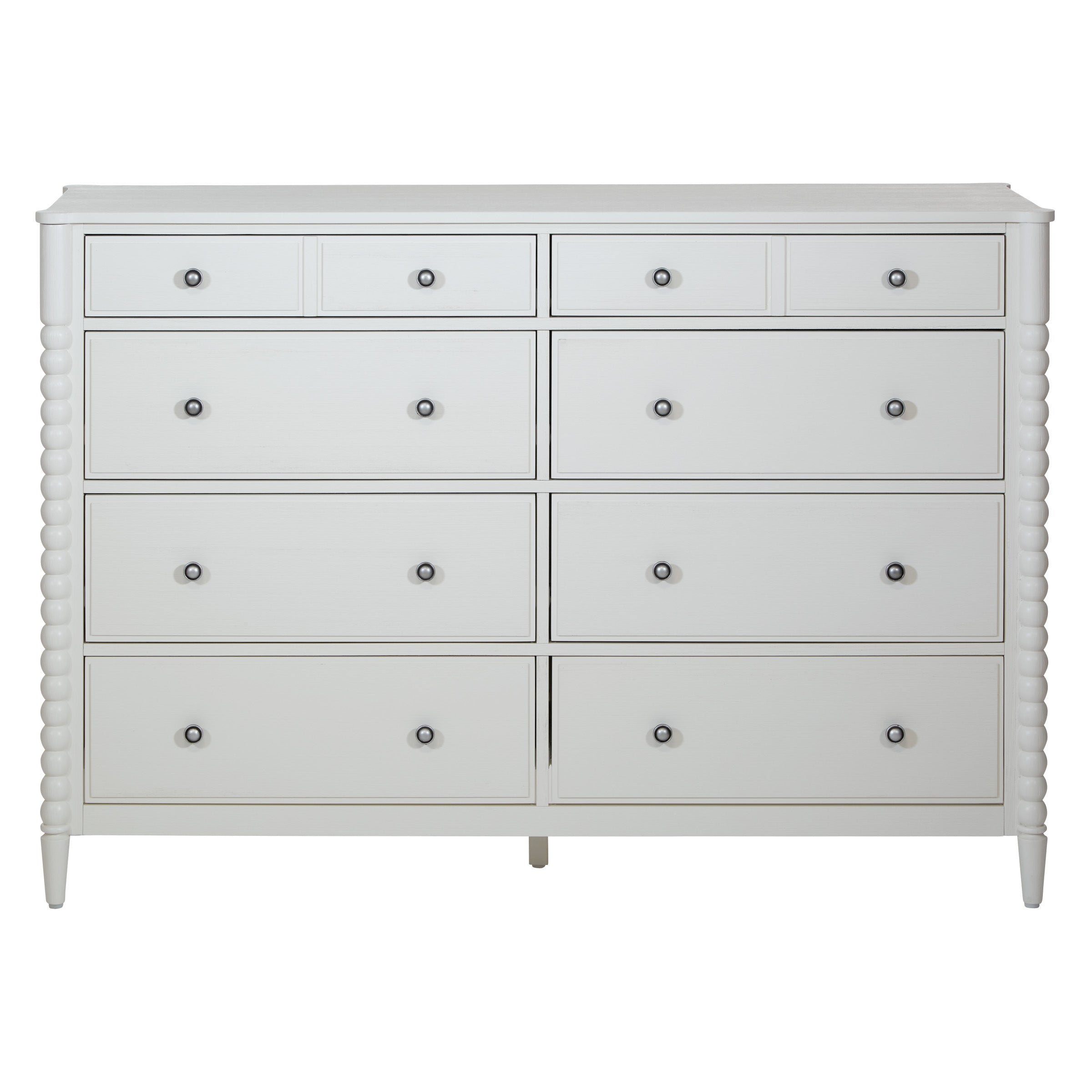 Spindle 8 Drawer Dresser - Sandcastle Antique White
