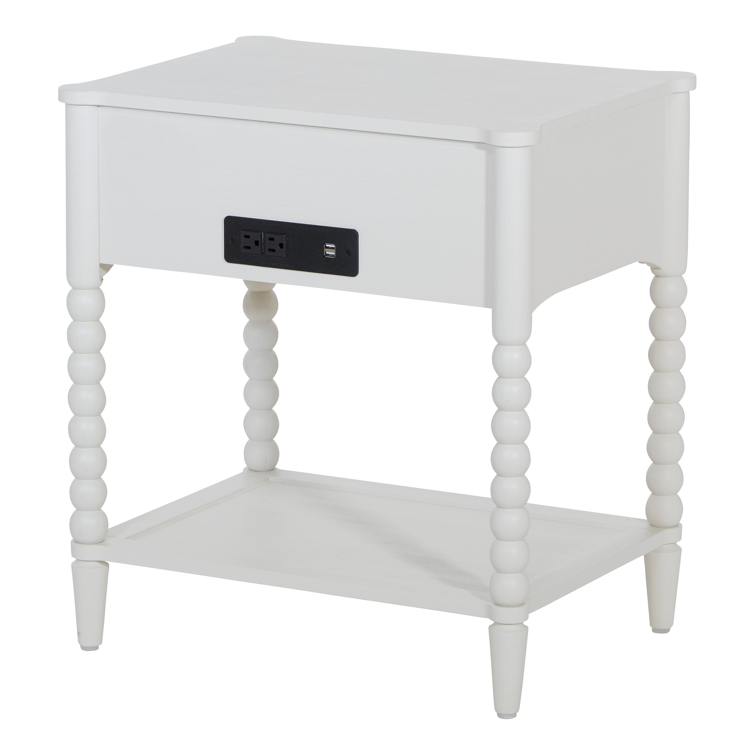 Spindle Single Drawer Night - Sandcastle Antique White