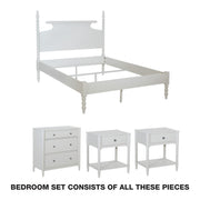 Spindle Bedroom Set - Sandcastle Antique White