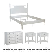 Spindle Bedroom Set - Sandcastle Antique White