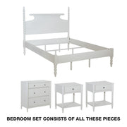Spindle King bedroom Set - Sandcastle Antique White