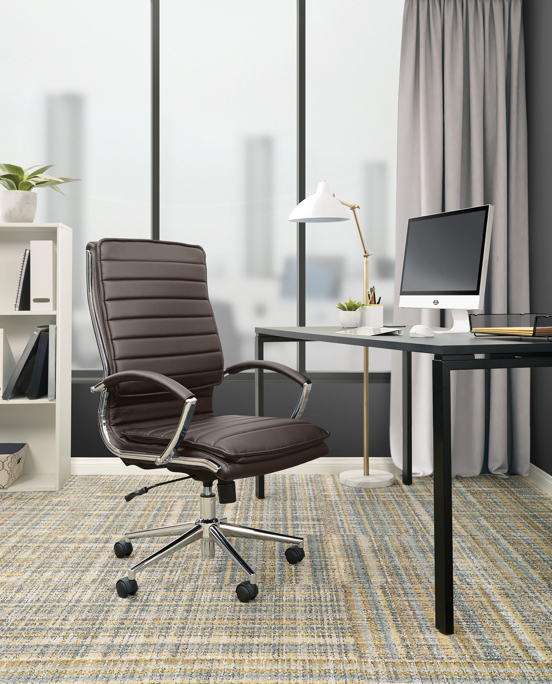 High Back Manager's Faux Lthr Chair - Espresso
