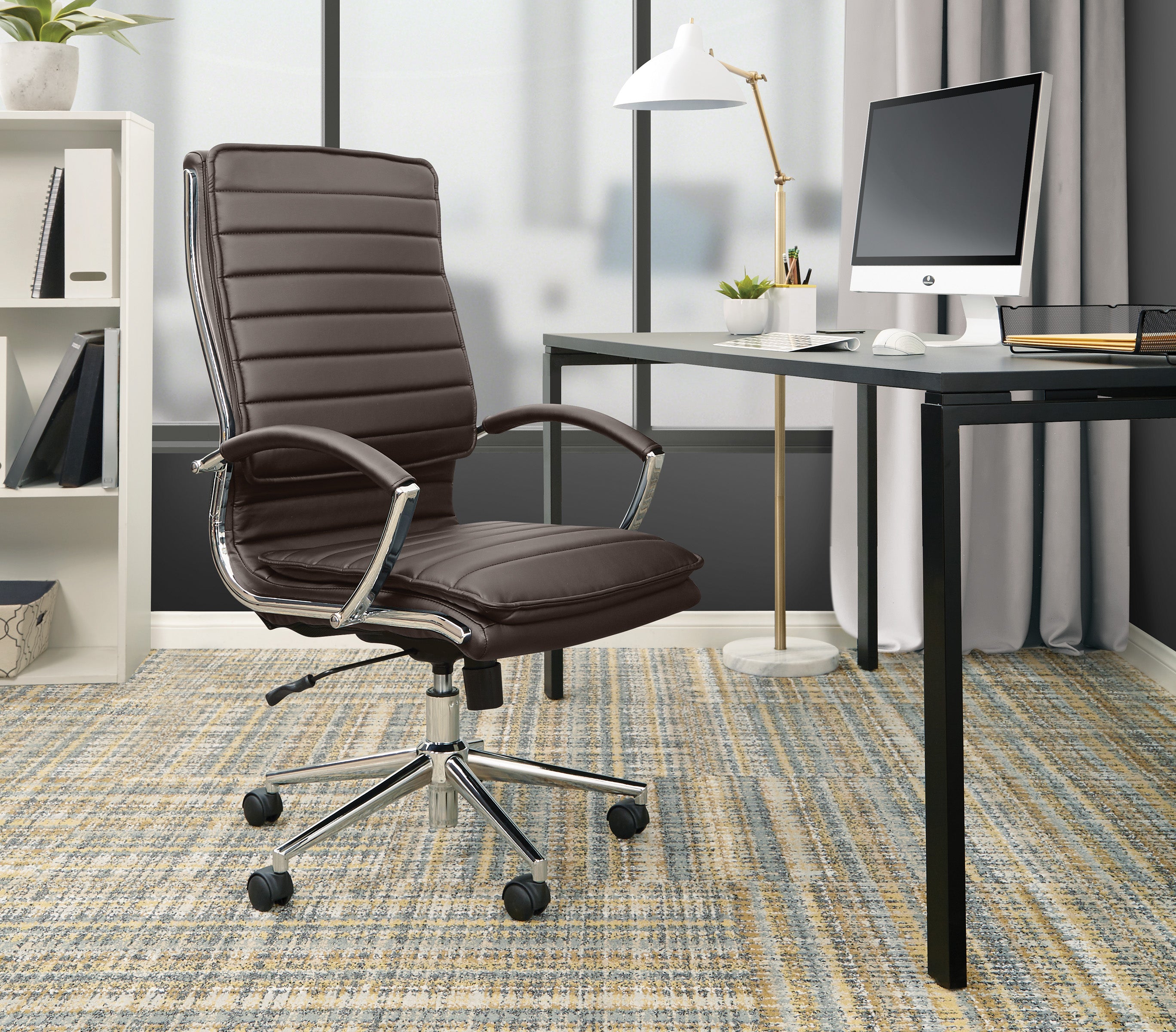 High Back Manager's Faux Lthr Chair - Espresso
