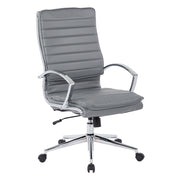 High Back Manager's Faux Lthr Chair - Charcoal