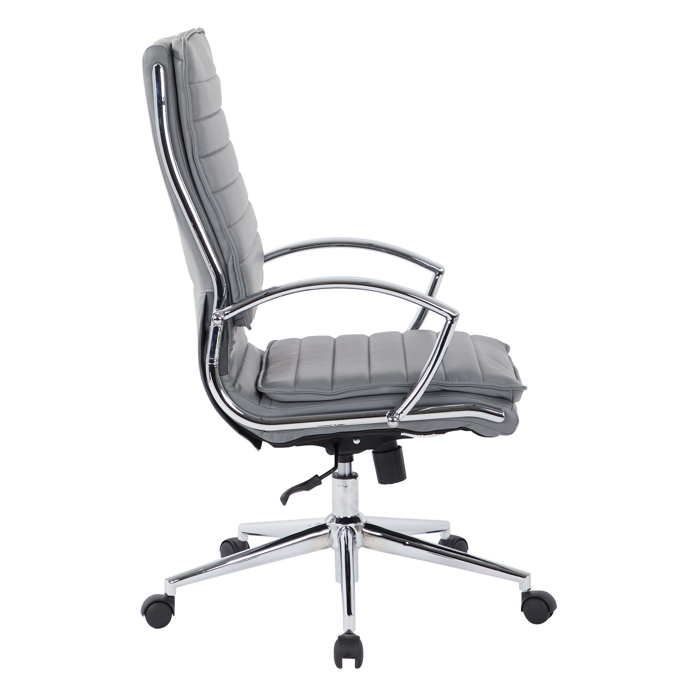 High Back Manager's Faux Lthr Chair - Charcoal