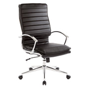 High Back Manager's Faux Lthr Chair - Black