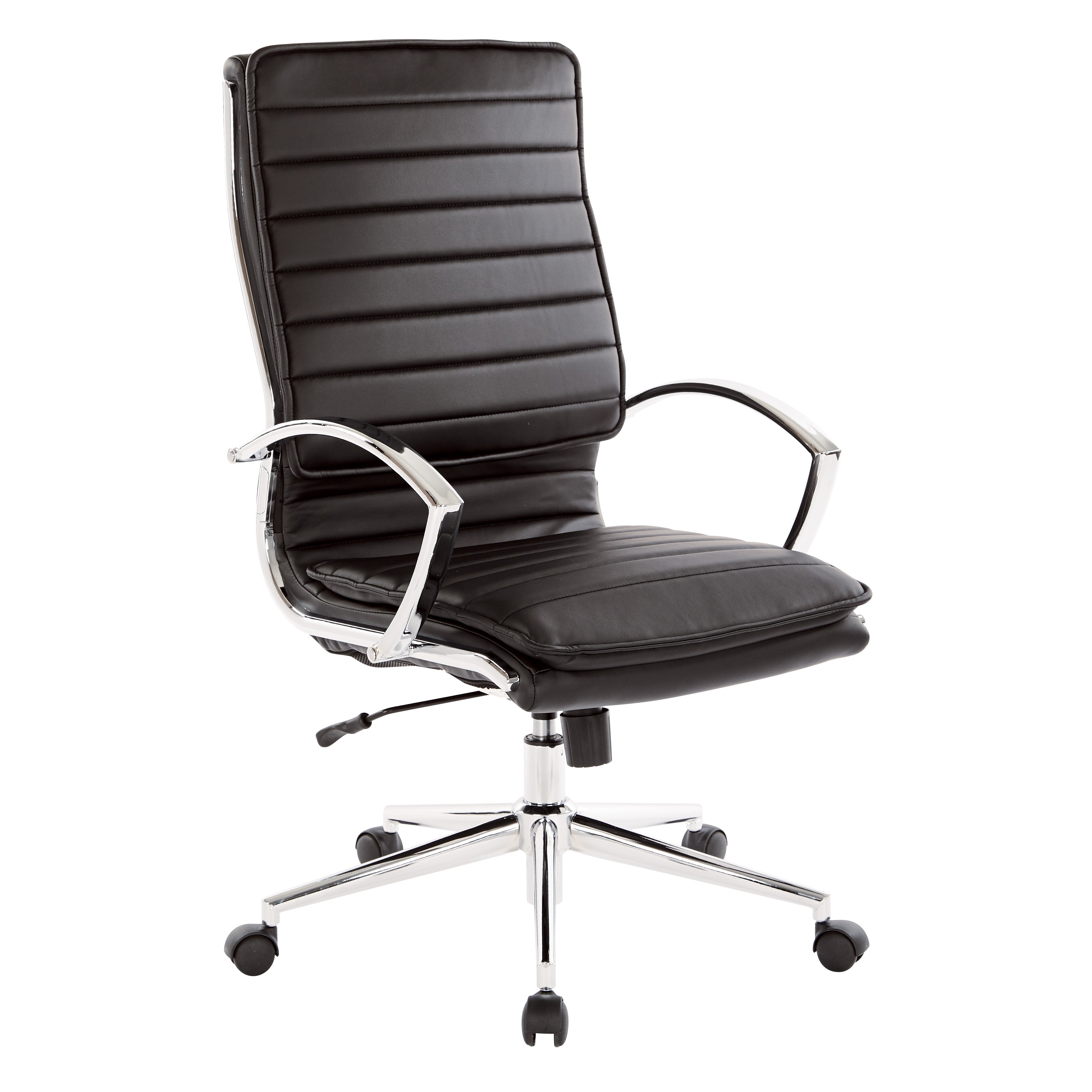 High Back Manager's Faux Lthr Chair - Black