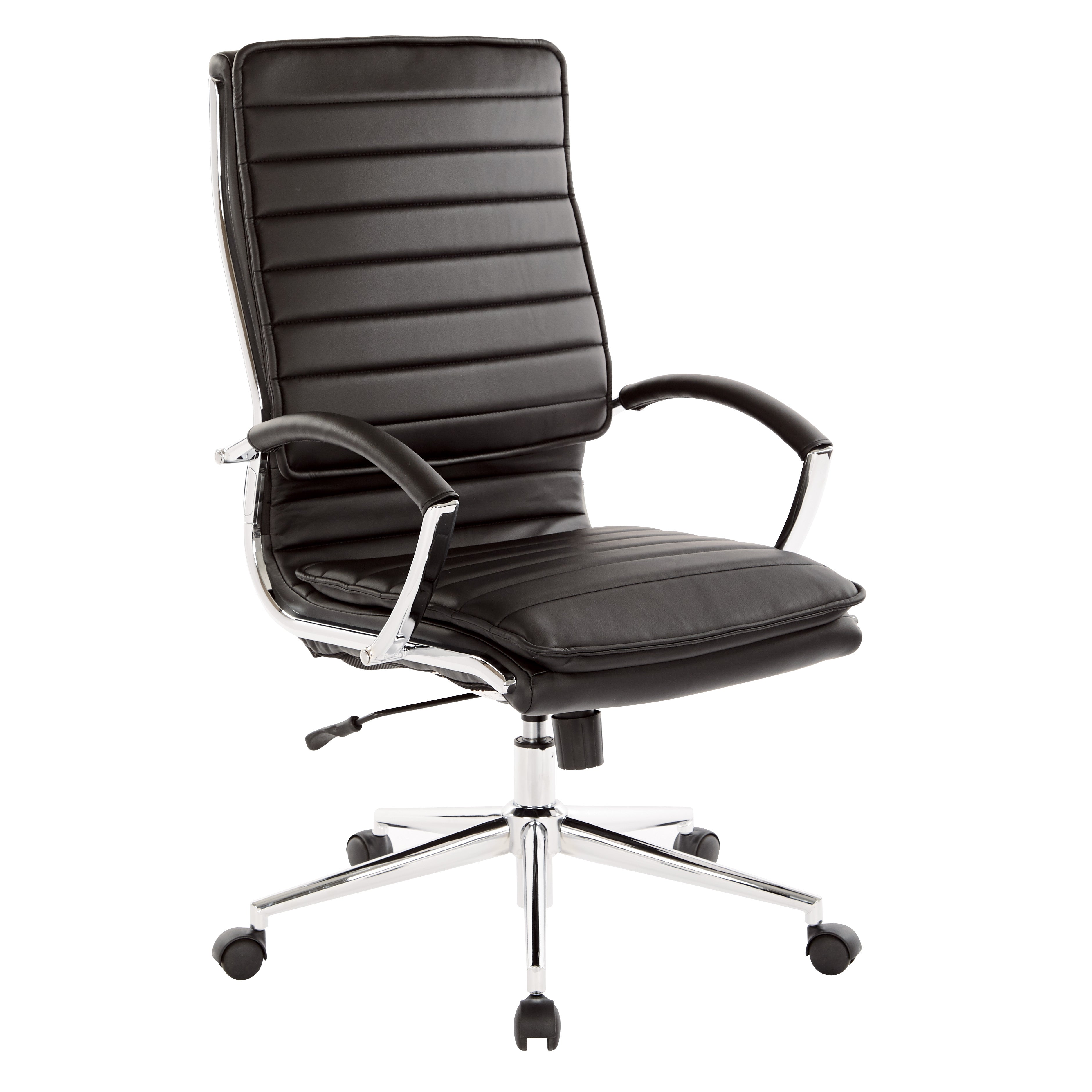 High Back Manager's Faux Lthr Chair - Black