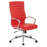 High Back Manager's Faux Lthr Chair - Red