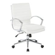 Mid Back Manager's Faux Lthr Chair - White