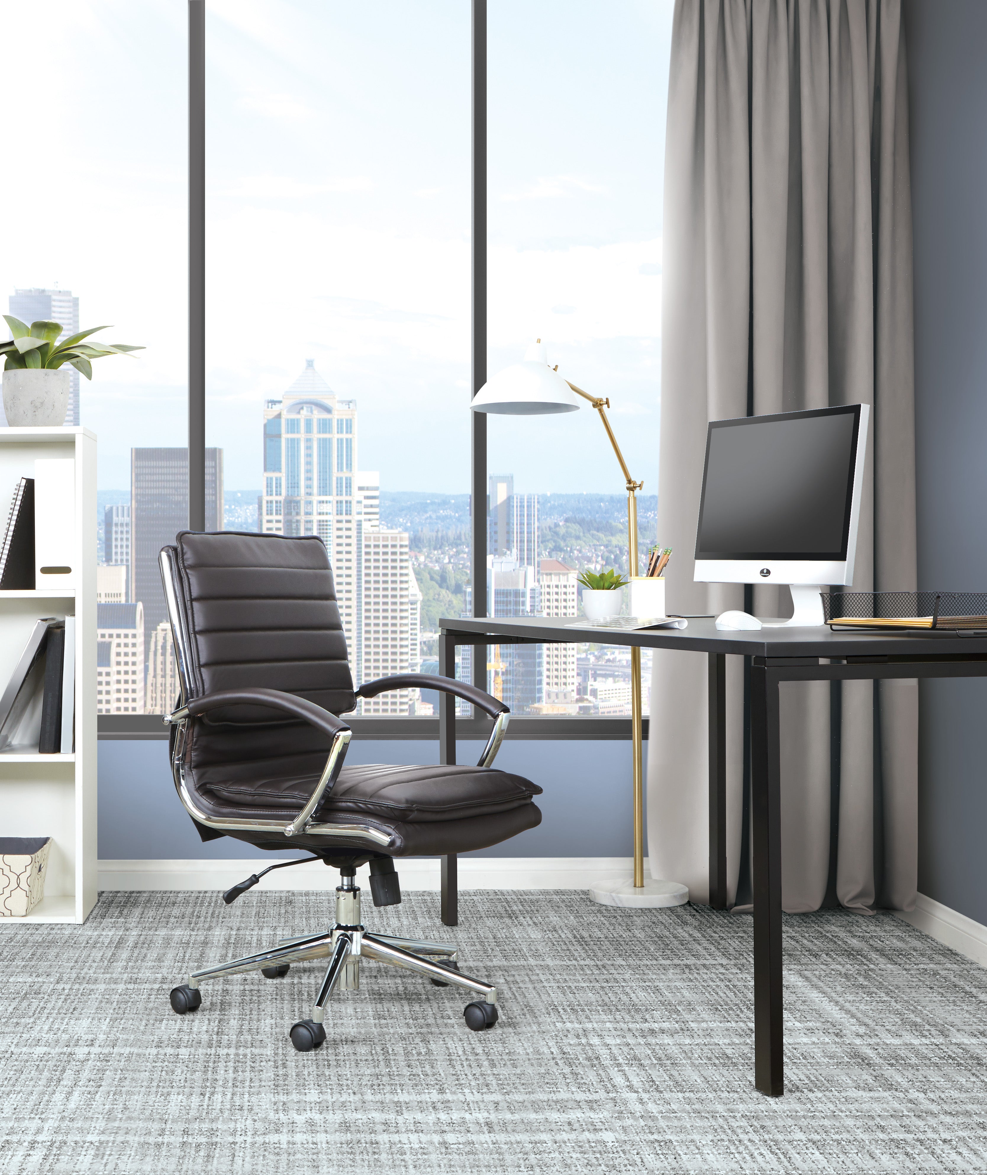 Mid Back Manager's Faux Lthr Chair - Espresso