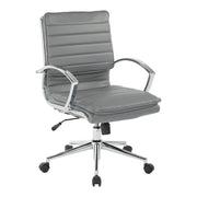 Mid Back Manager's Faux Lthr Chair - Charcoal