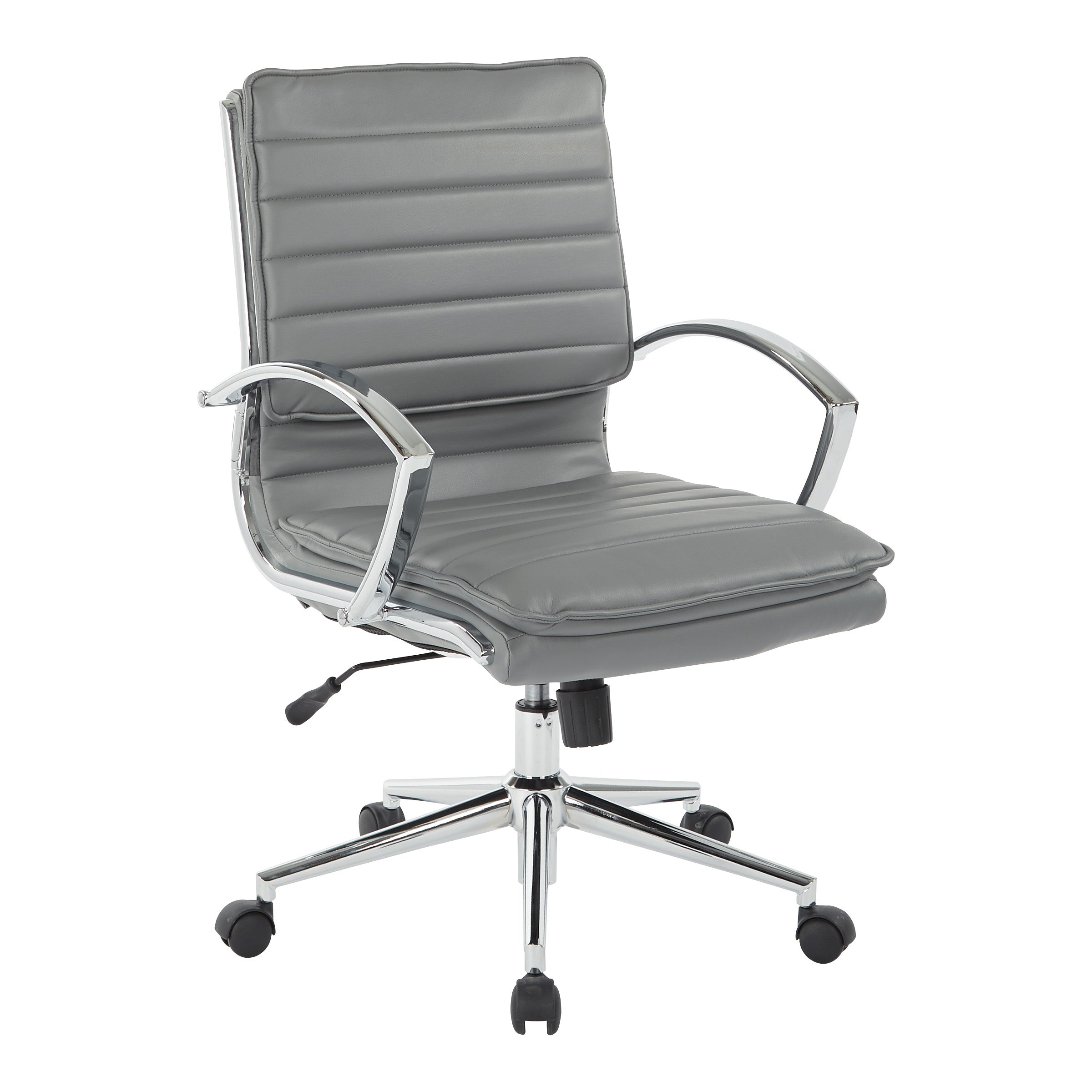 Mid Back Manager's Faux Lthr Chair - Charcoal