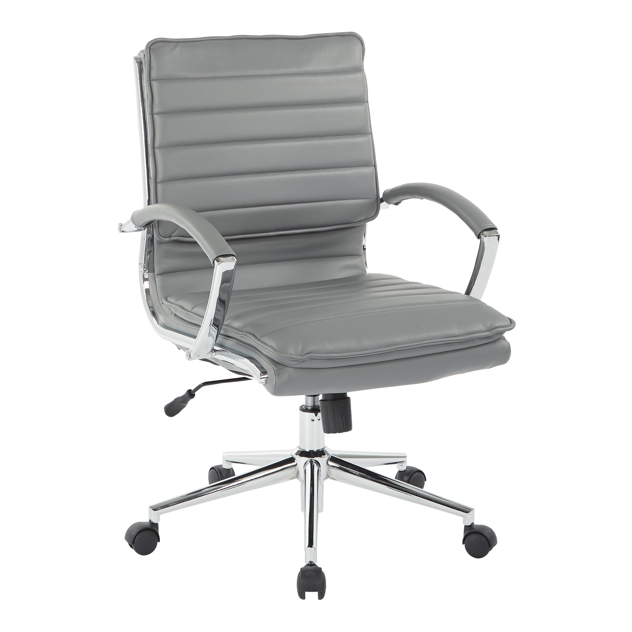 Mid Back Manager's Faux Lthr Chair - Charcoal