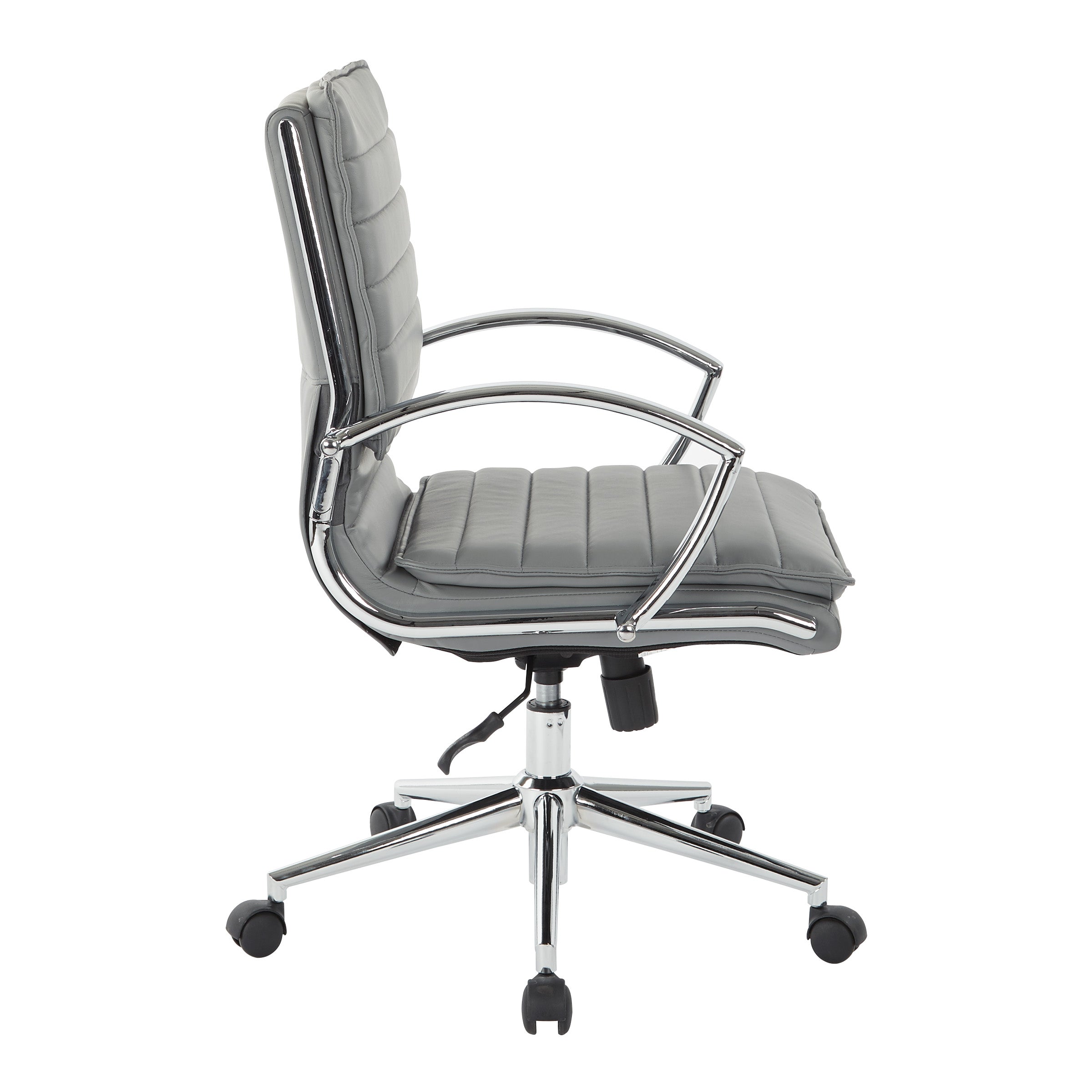 Mid Back Manager's Faux Lthr Chair - Charcoal