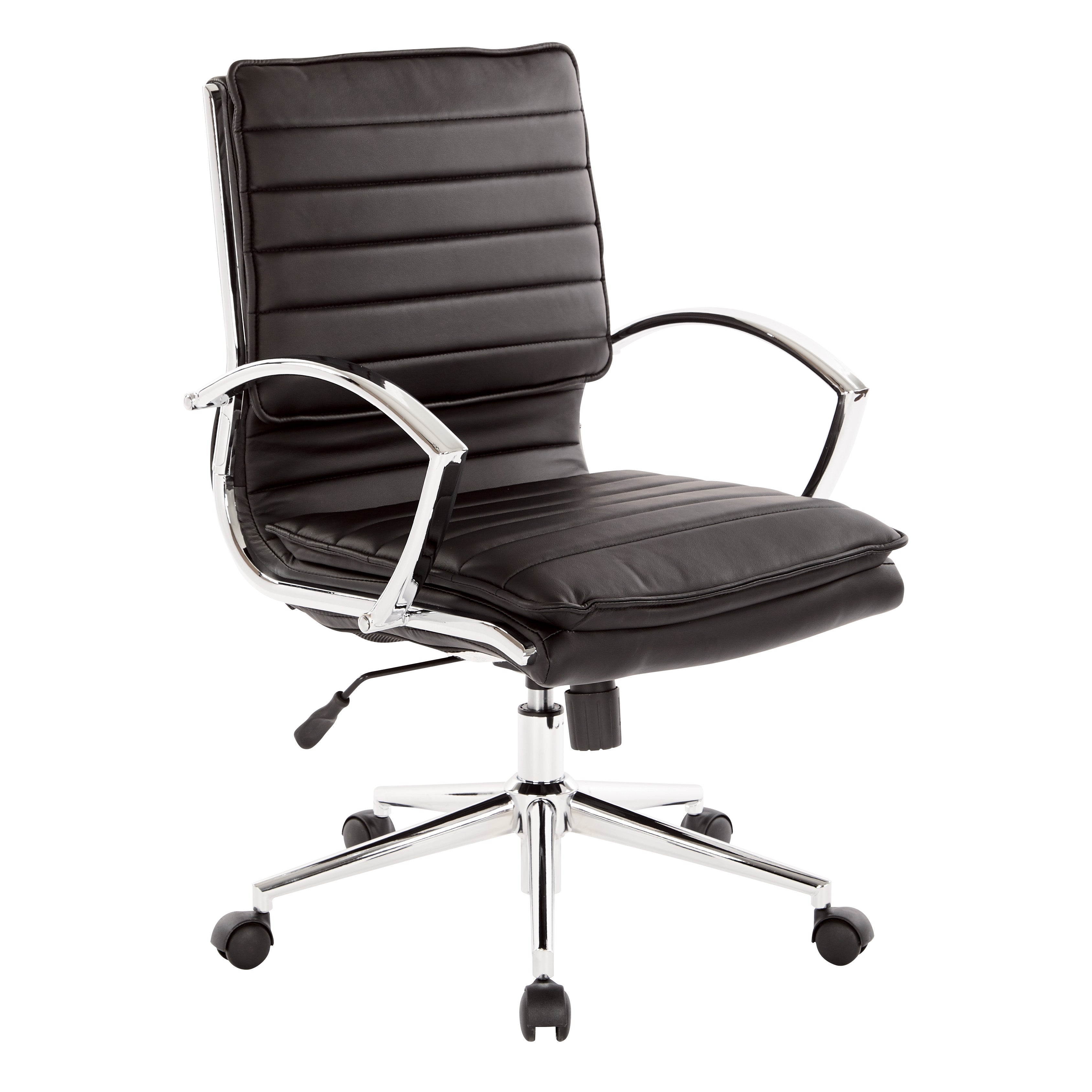 Mid Back Manager's Faux Lthr Chair - Black