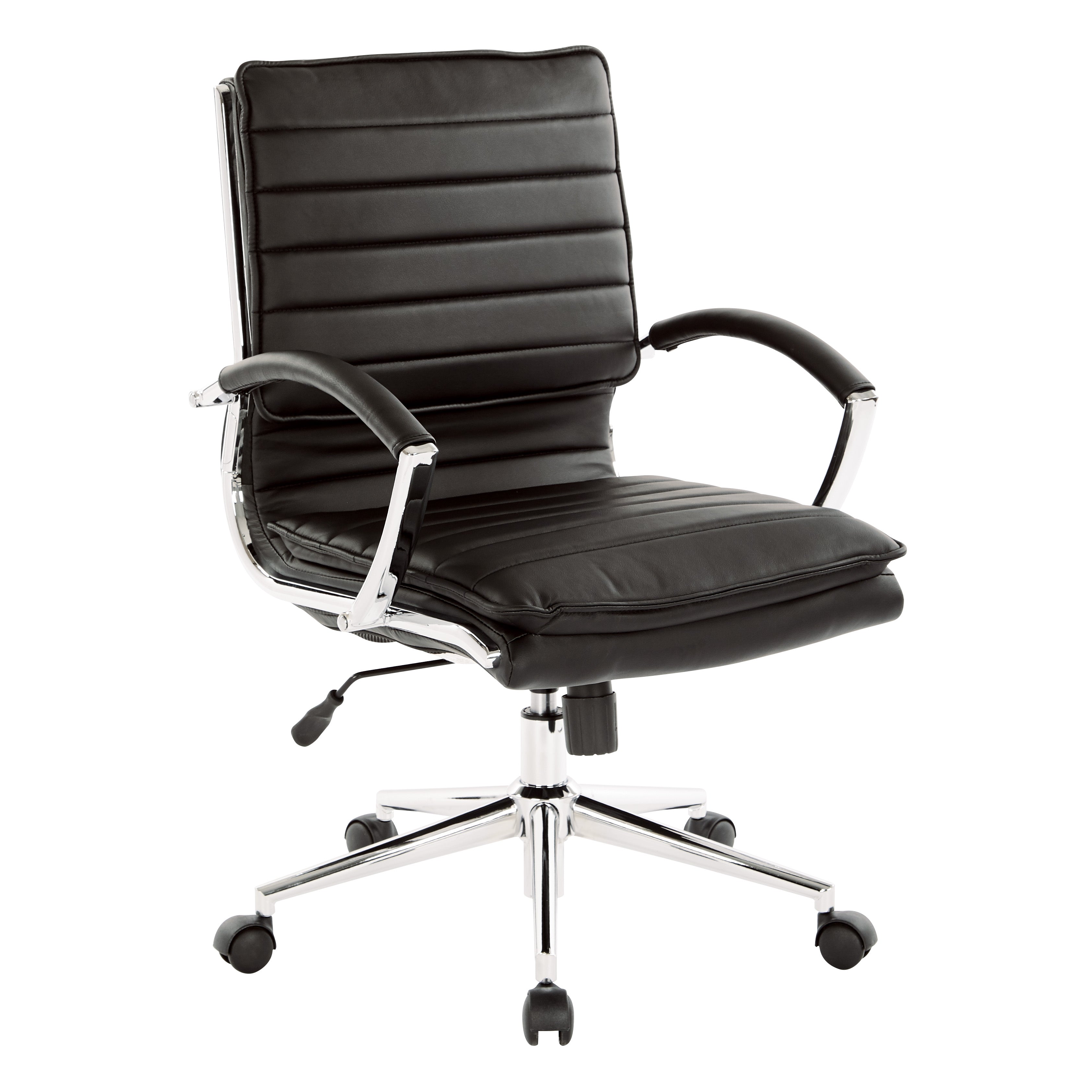 Mid Back Manager's Faux Lthr Chair - Black