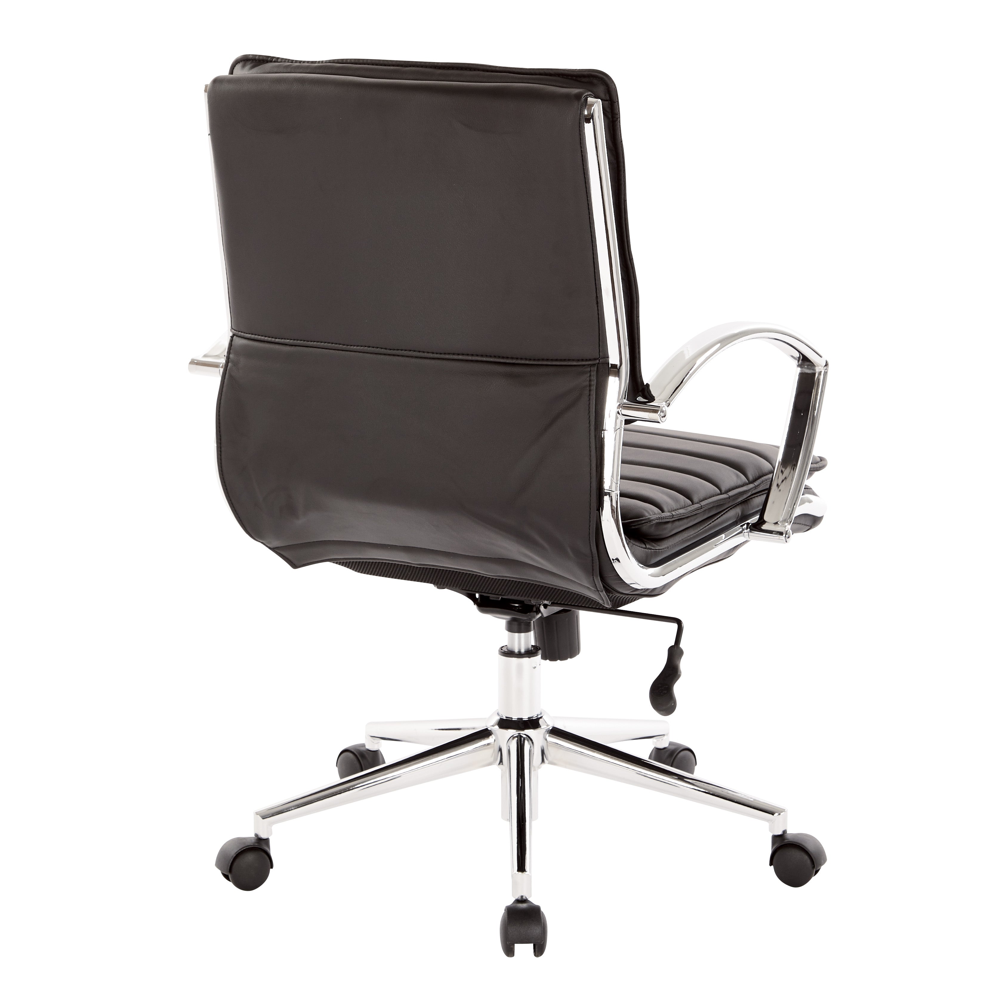 Mid Back Manager's Faux Lthr Chair - Black