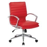 Mid Back Manager's Faux Lthr Chair - Red