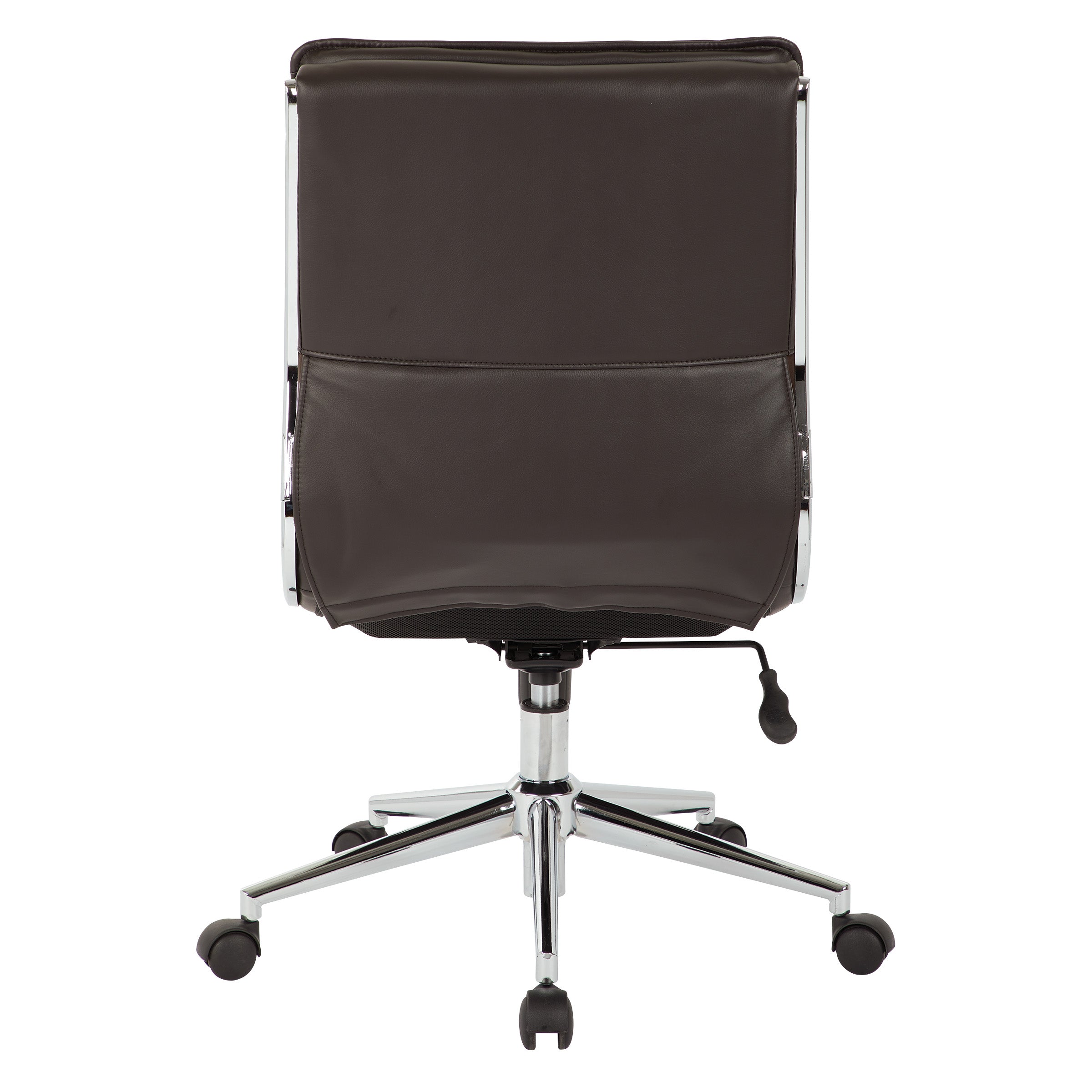Armless Mid Bk Mgrs Faux Lthr Chair - Espresso