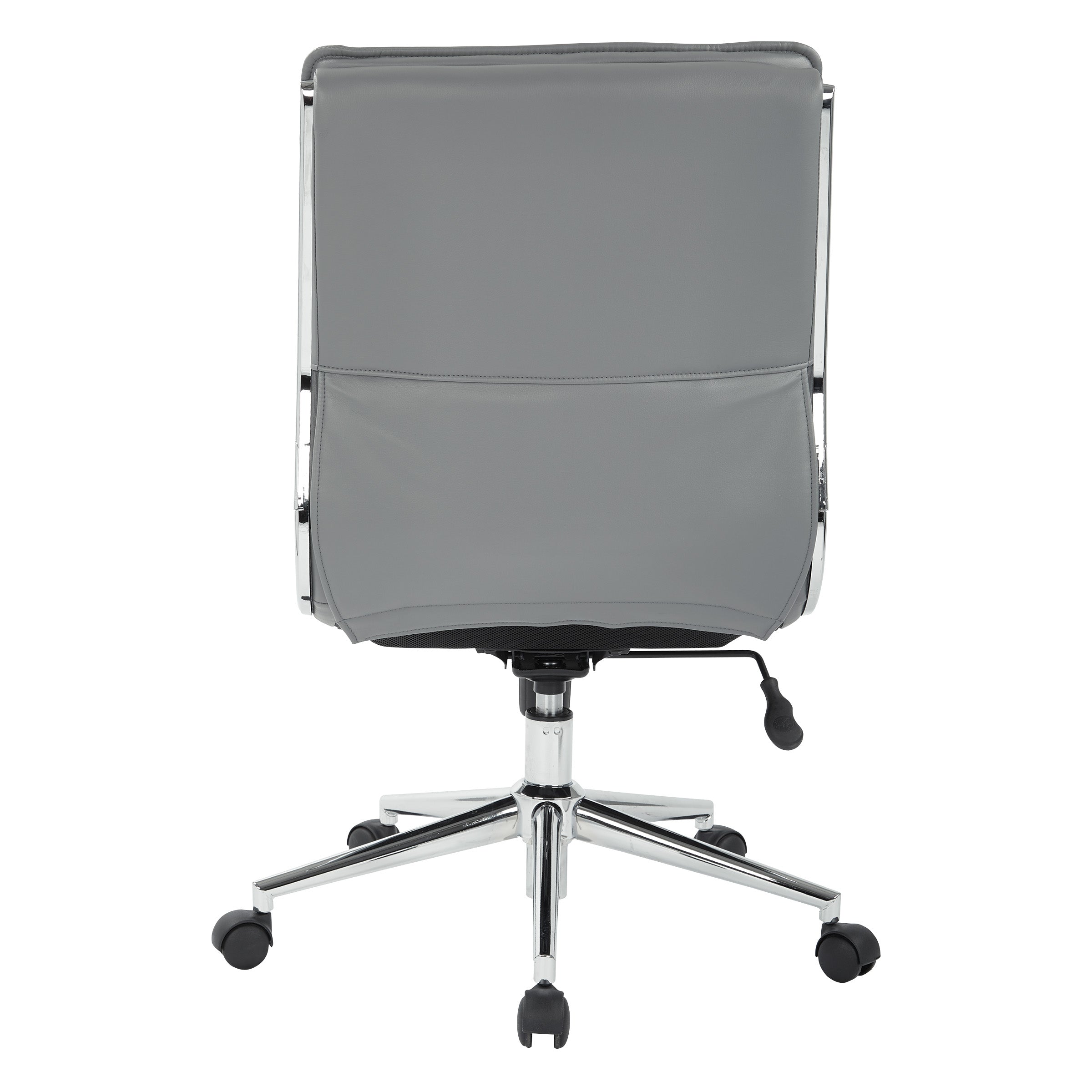 Armless Mid Bk Mgrs Faux Lthr Chair - Charcoal