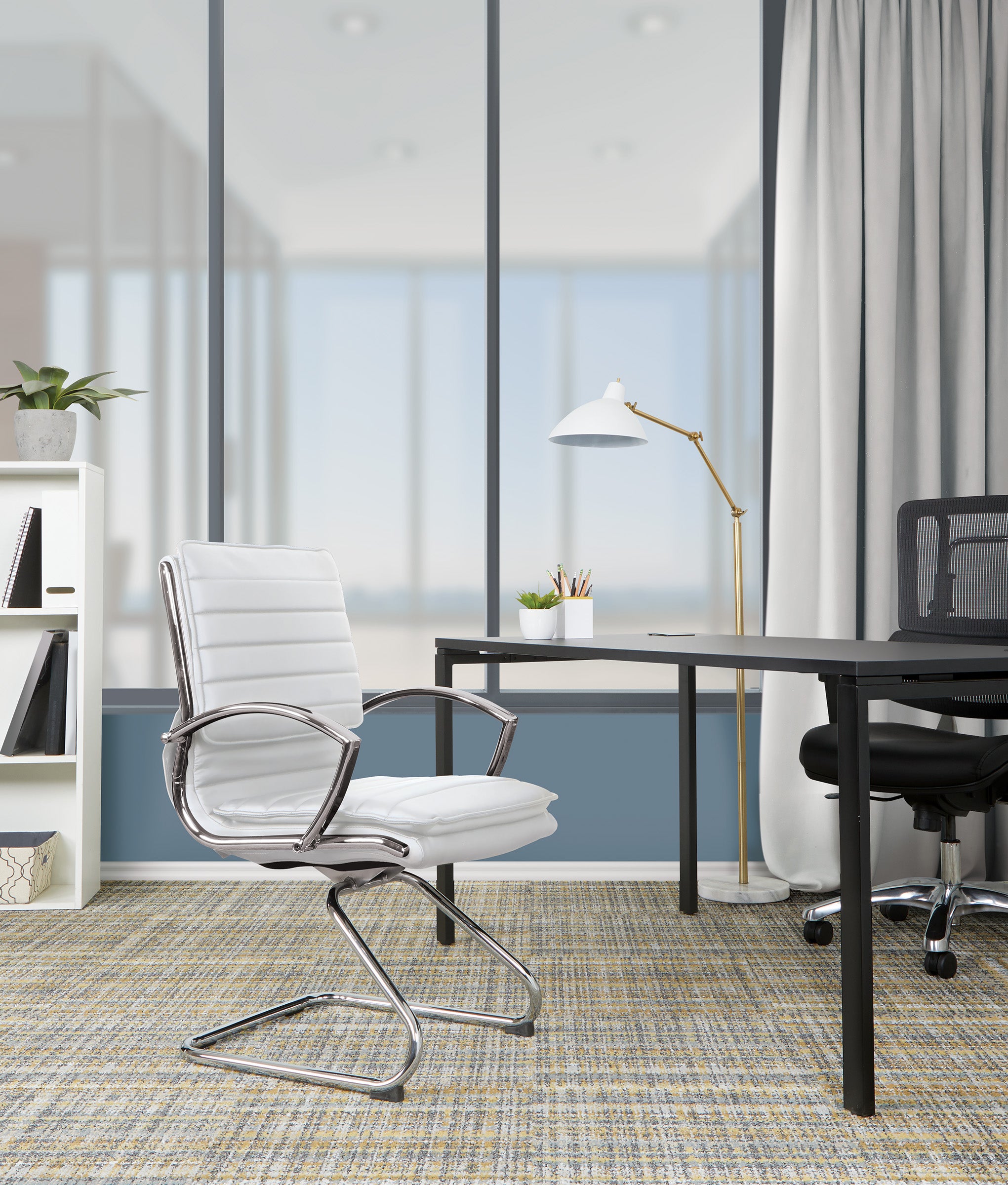 Guest Faux Leather Chair - White