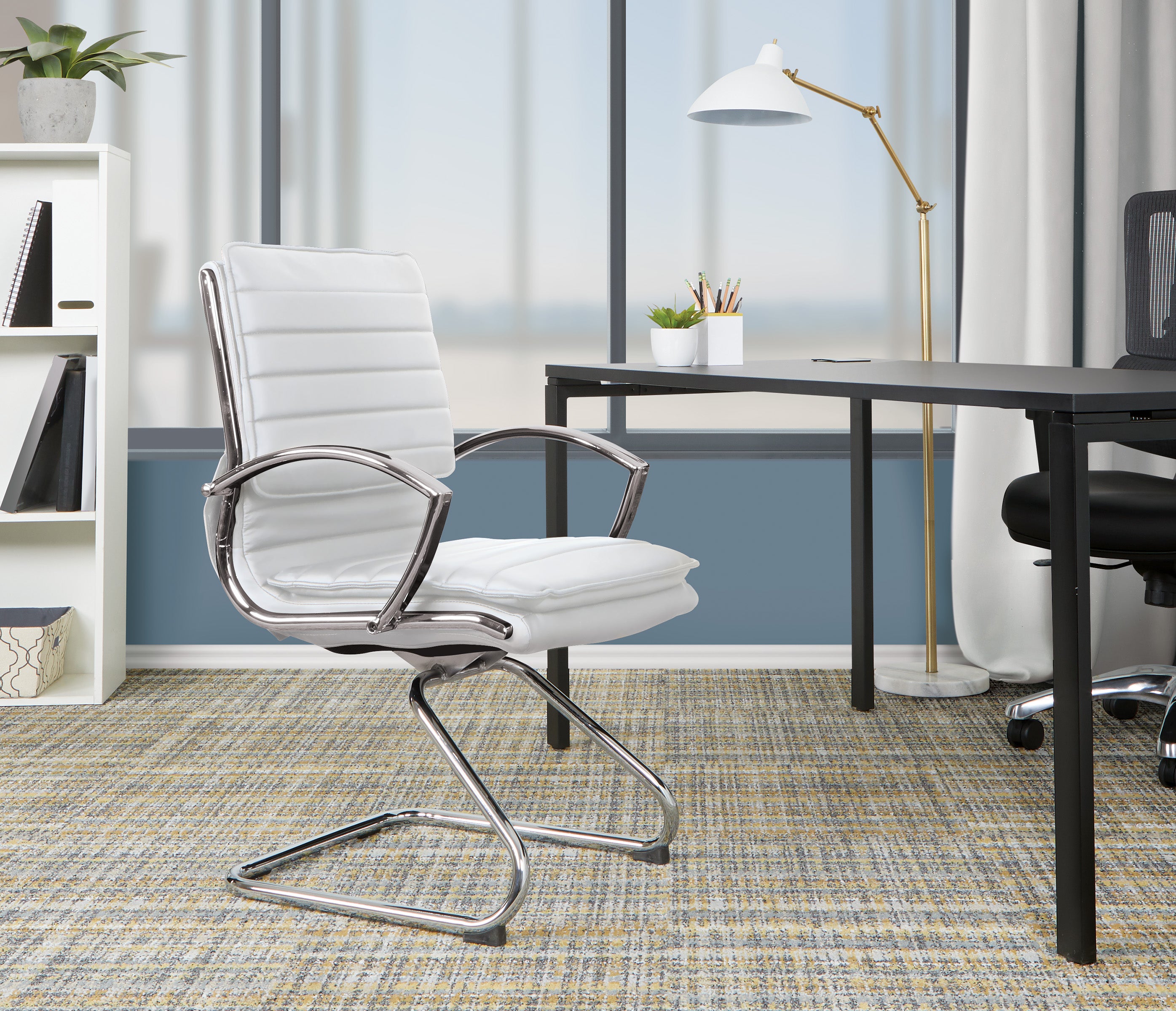 Guest Faux Leather Chair - White