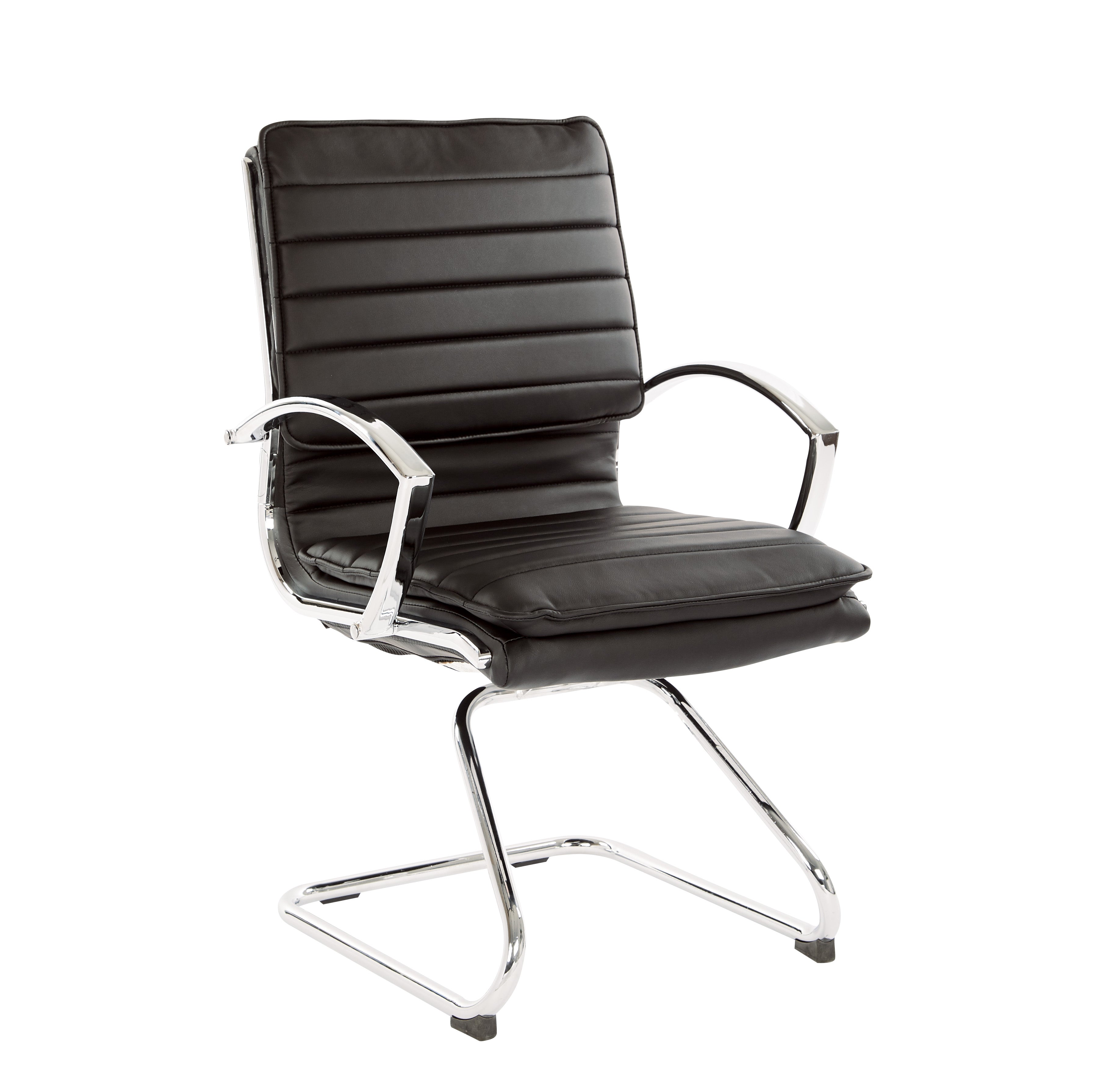 Guest Faux Leather Chair - Black