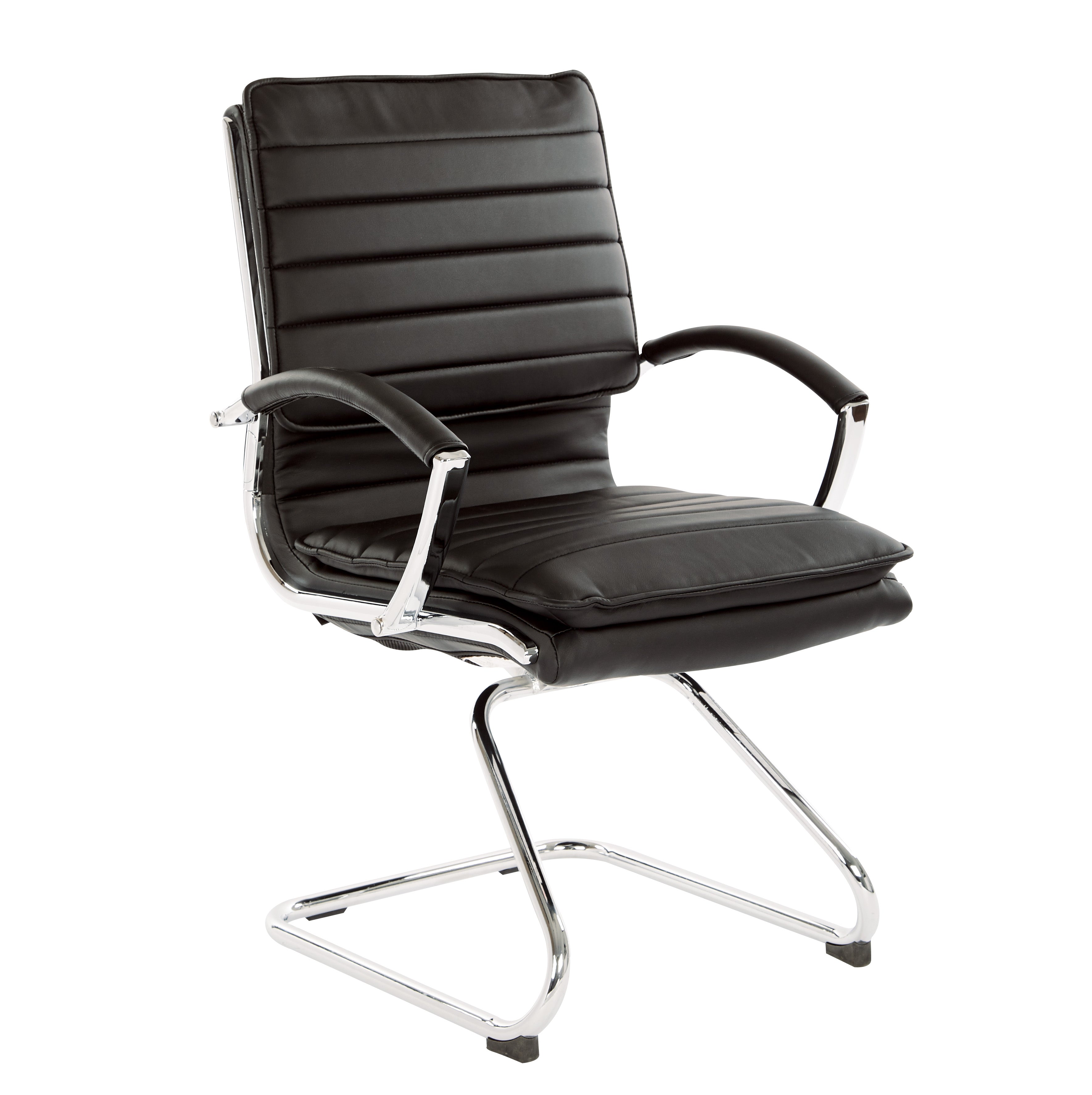 Guest Faux Leather Chair - Black