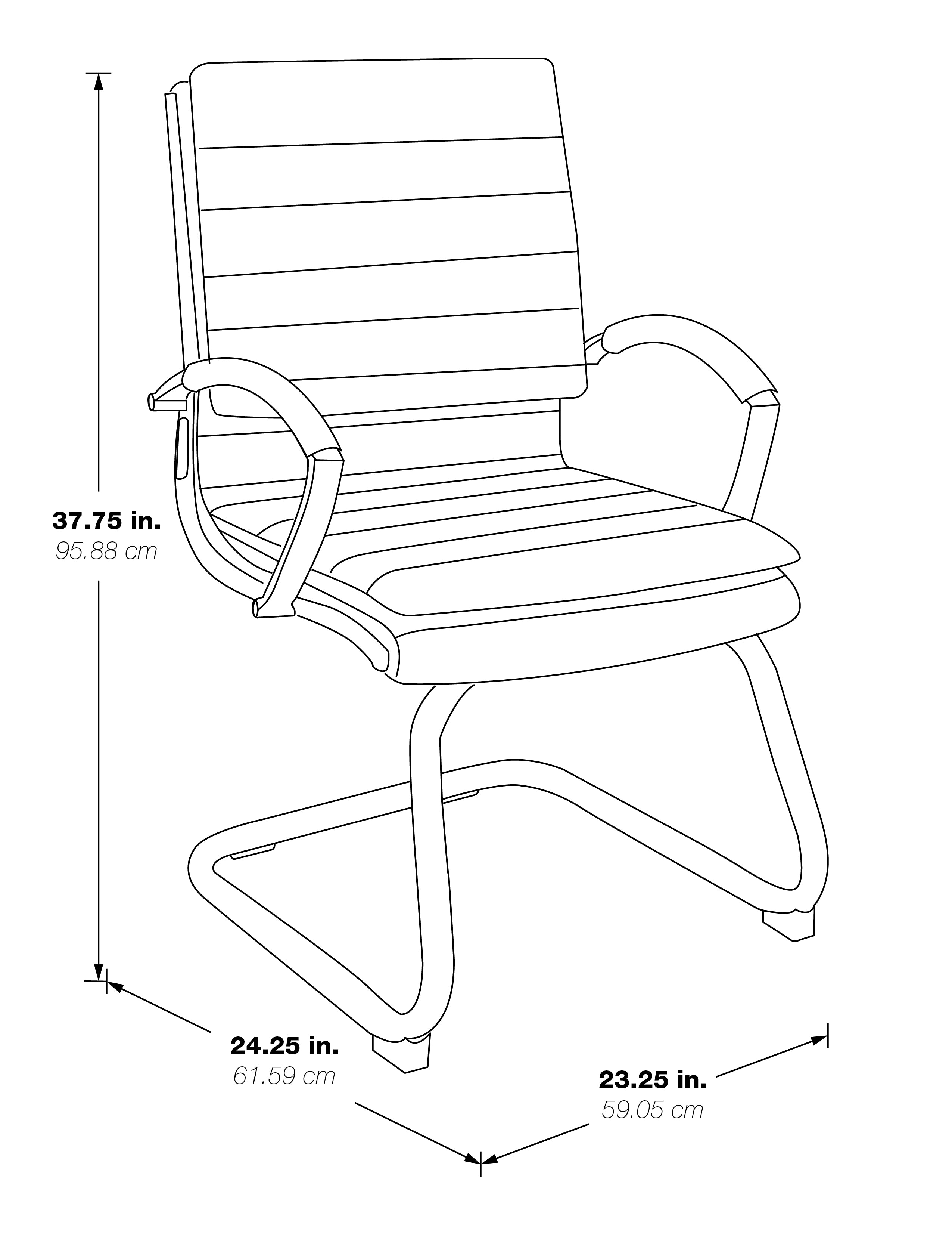Guest Faux Leather Chair - Black