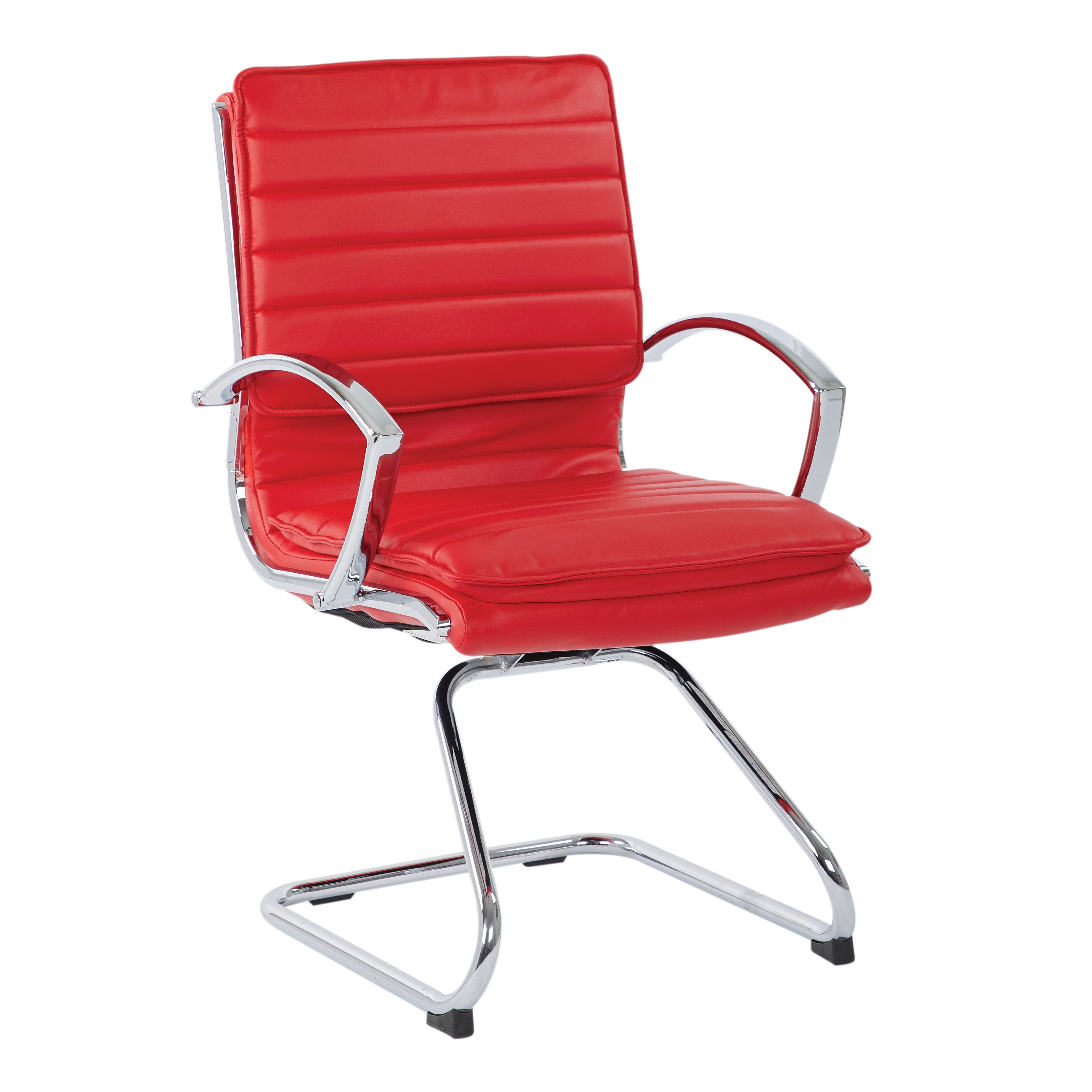 Guest Faux Leather Chair - Red