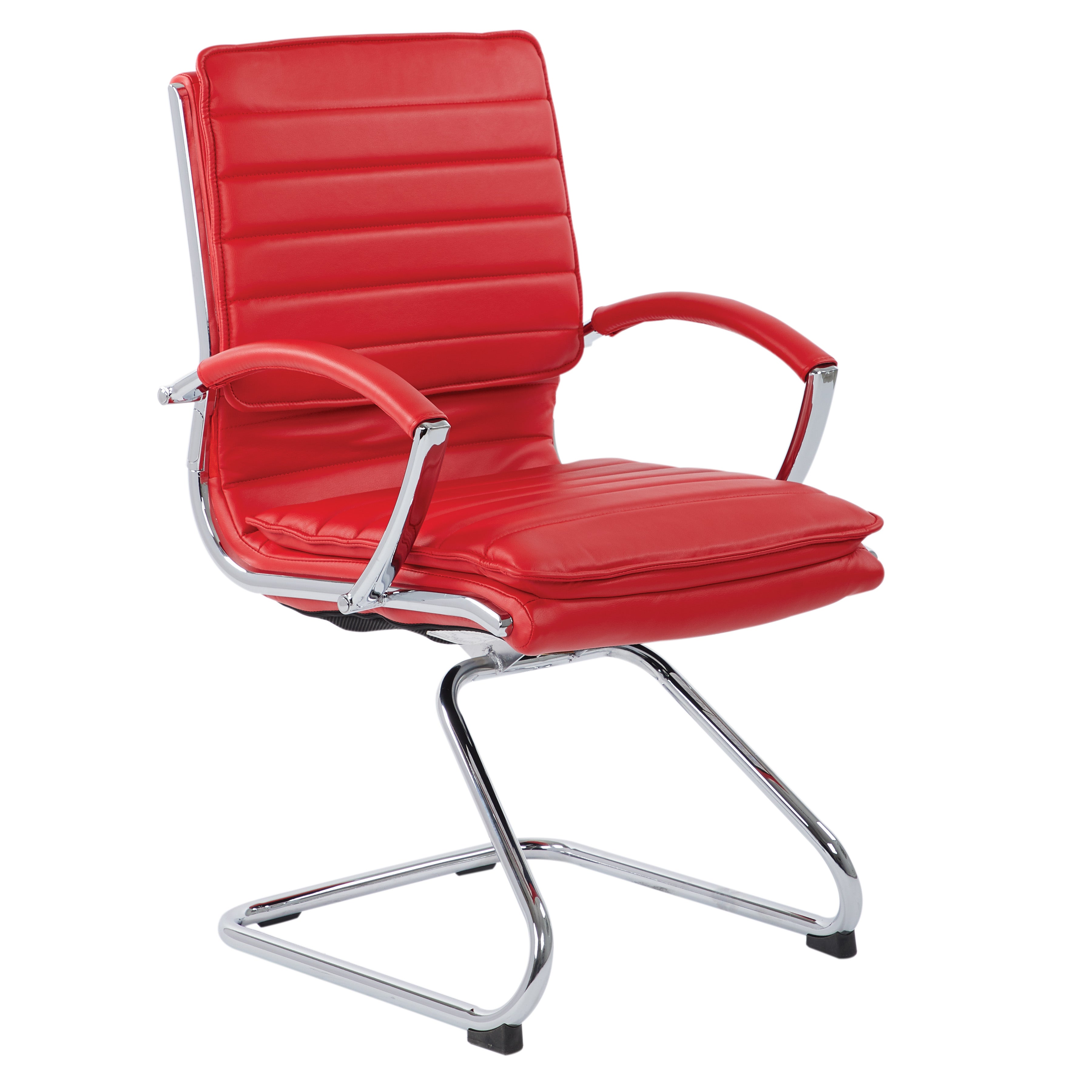 Guest Faux Leather Chair - Red