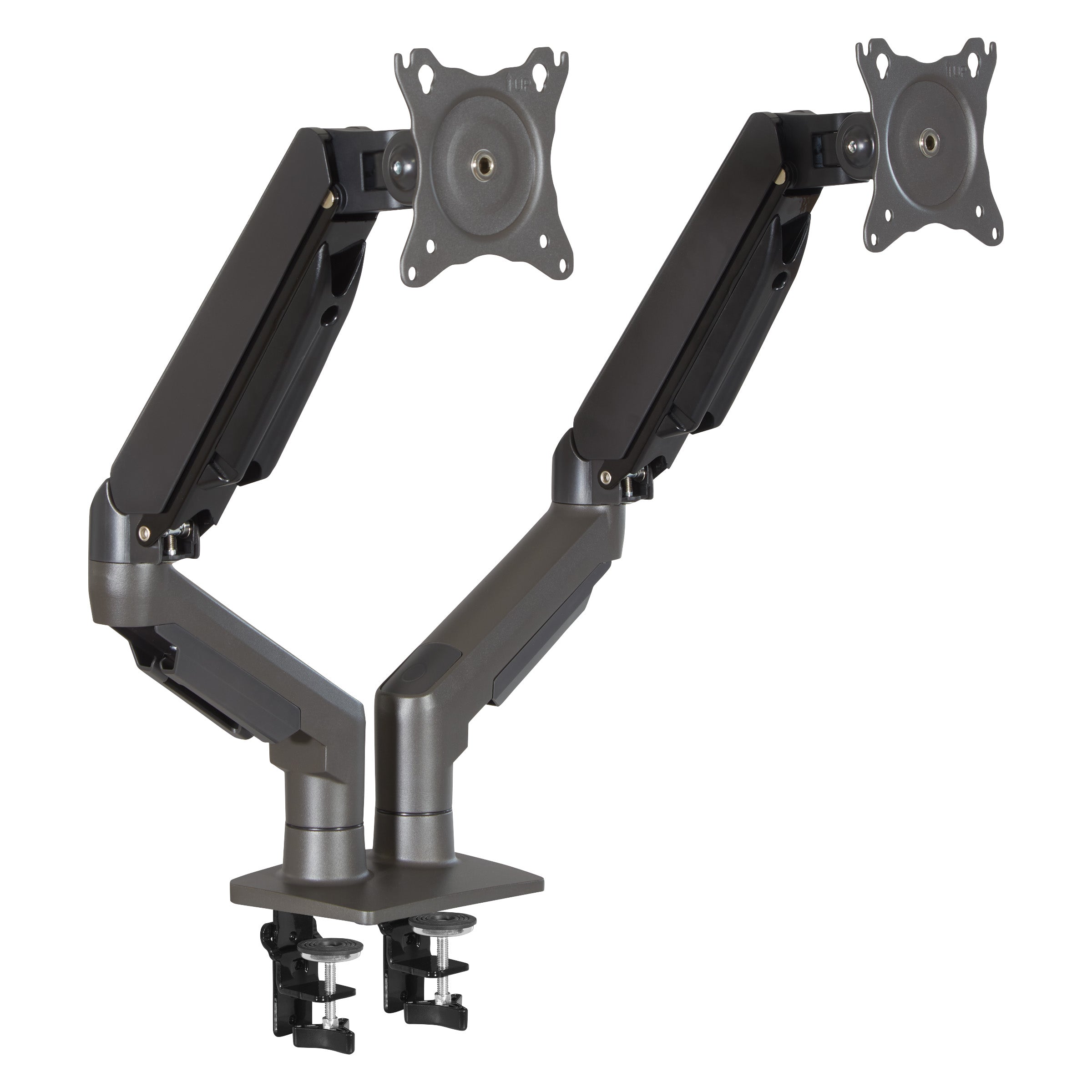 Double 27" Monitor Arms in Charcoal - Charcoal