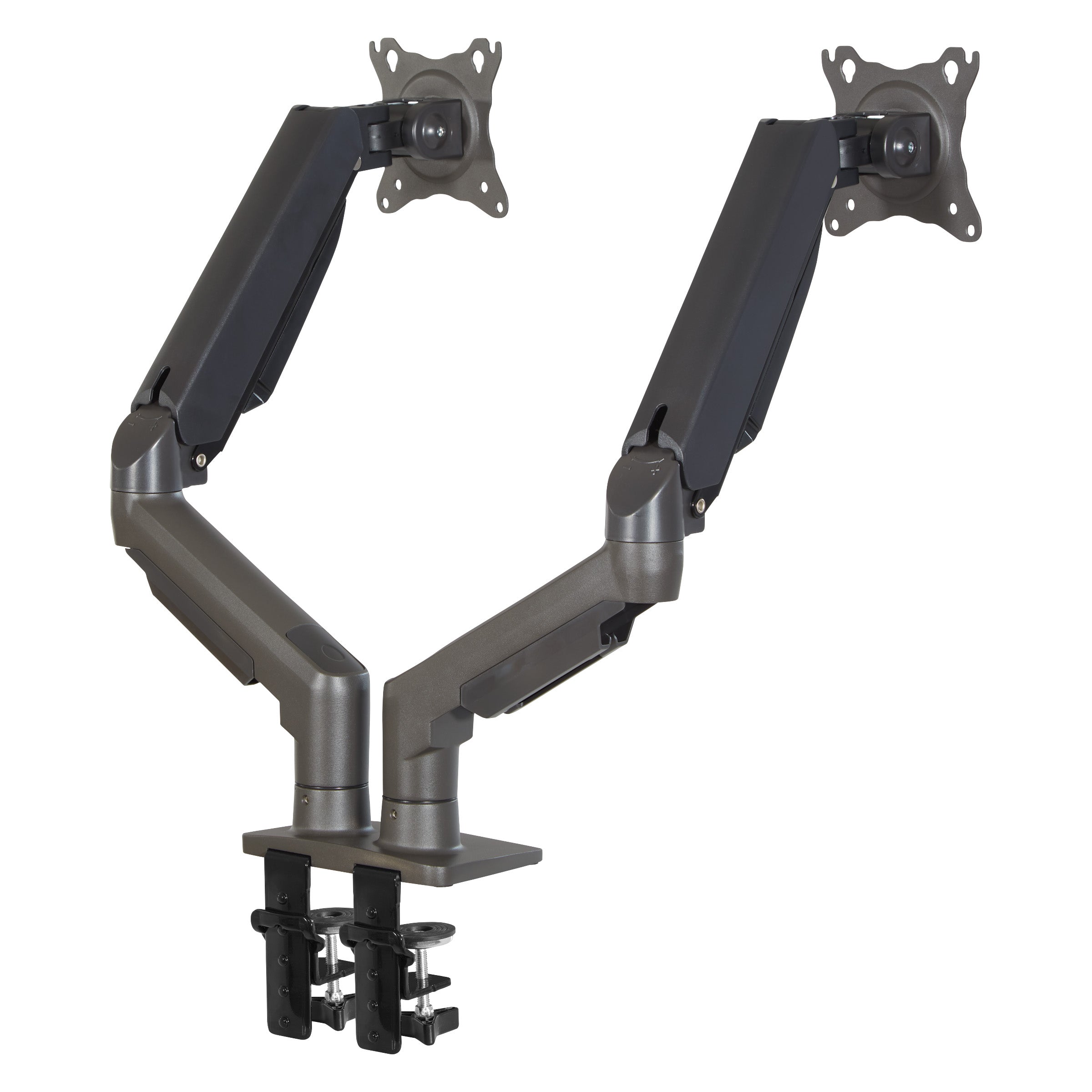 Double 27" Monitor Arms in Charcoal - Charcoal