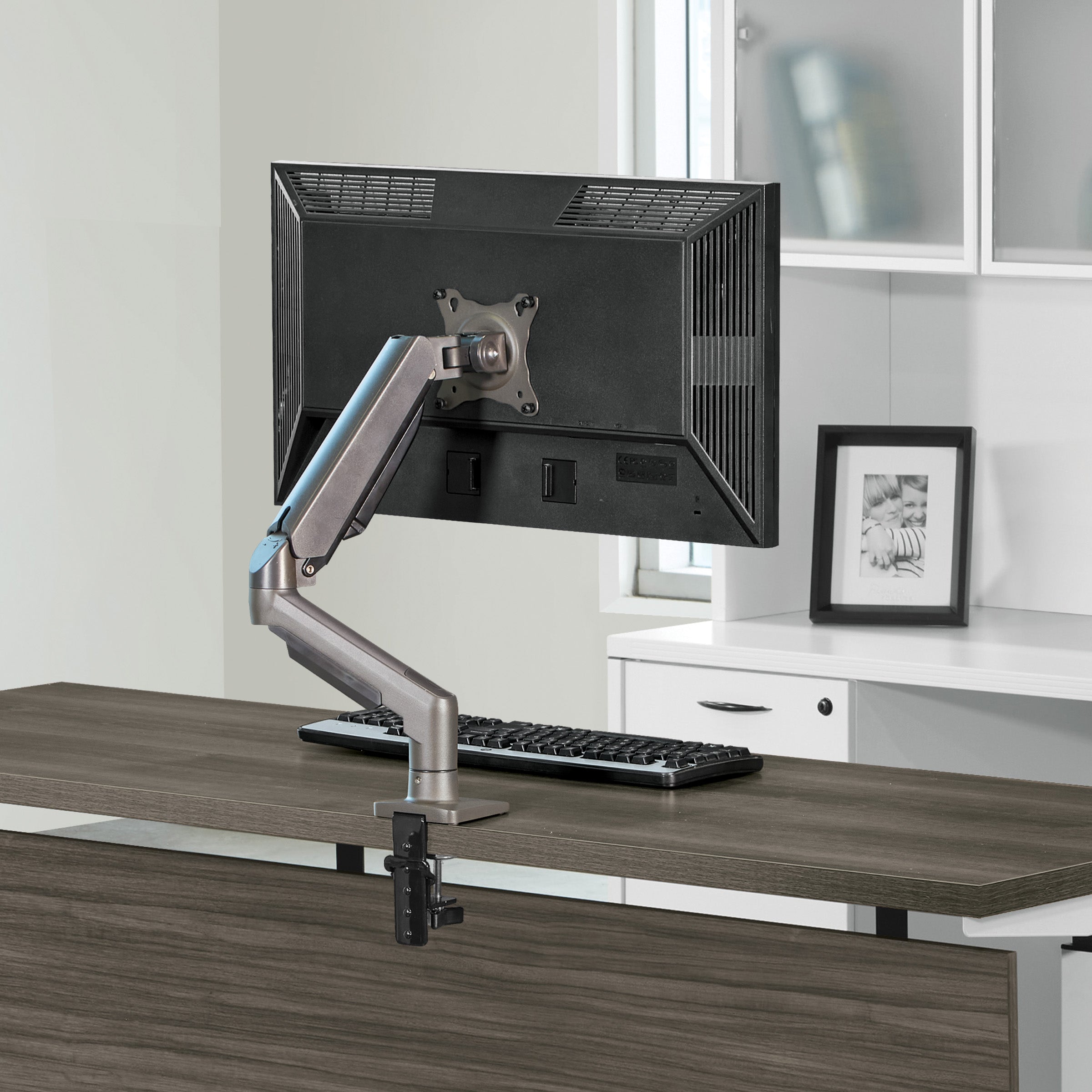 Single 30" Monitor Arm in Charcoal - Charcoal