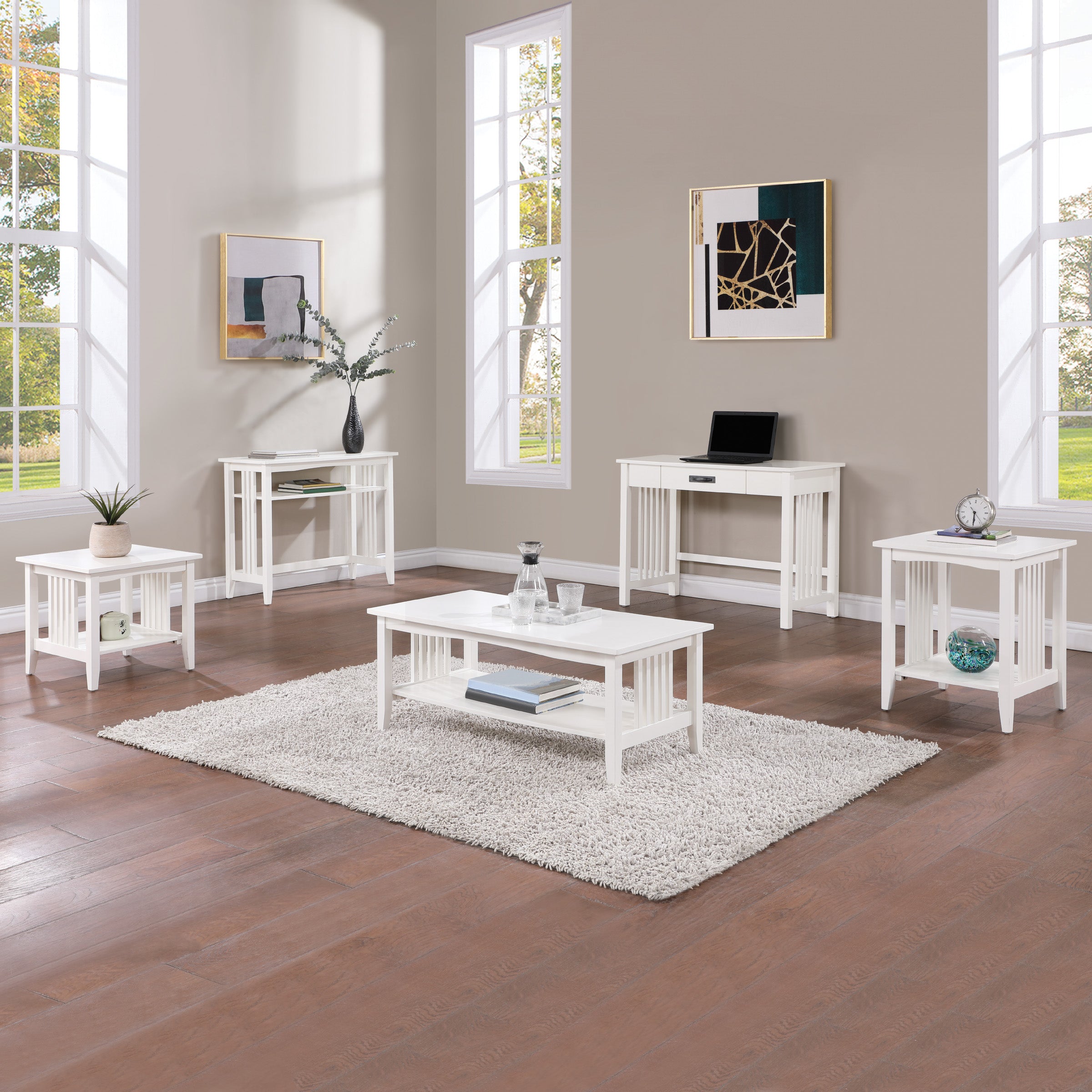 Sierra 36" Foyer Table - White Finish