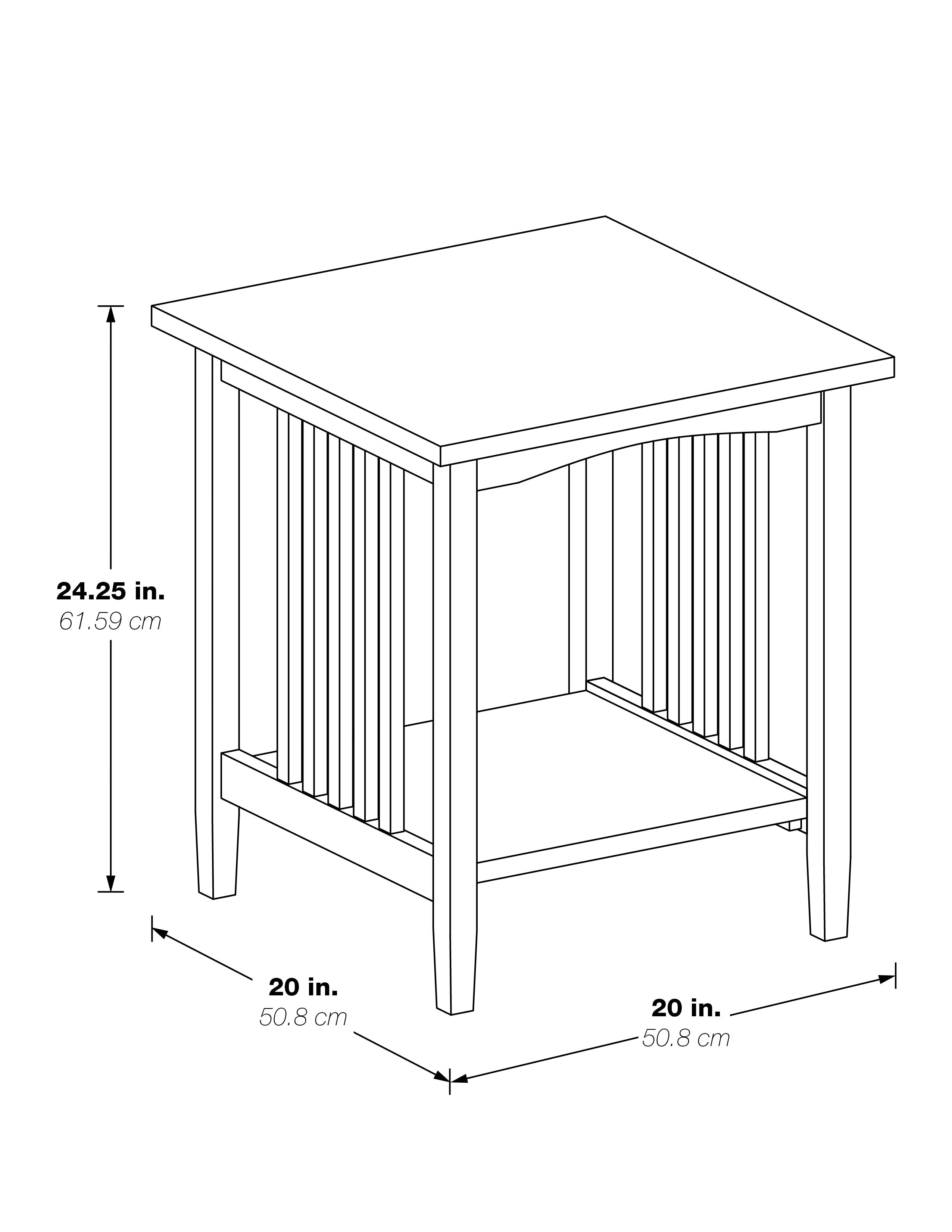 Sierra Side Table - White Finish