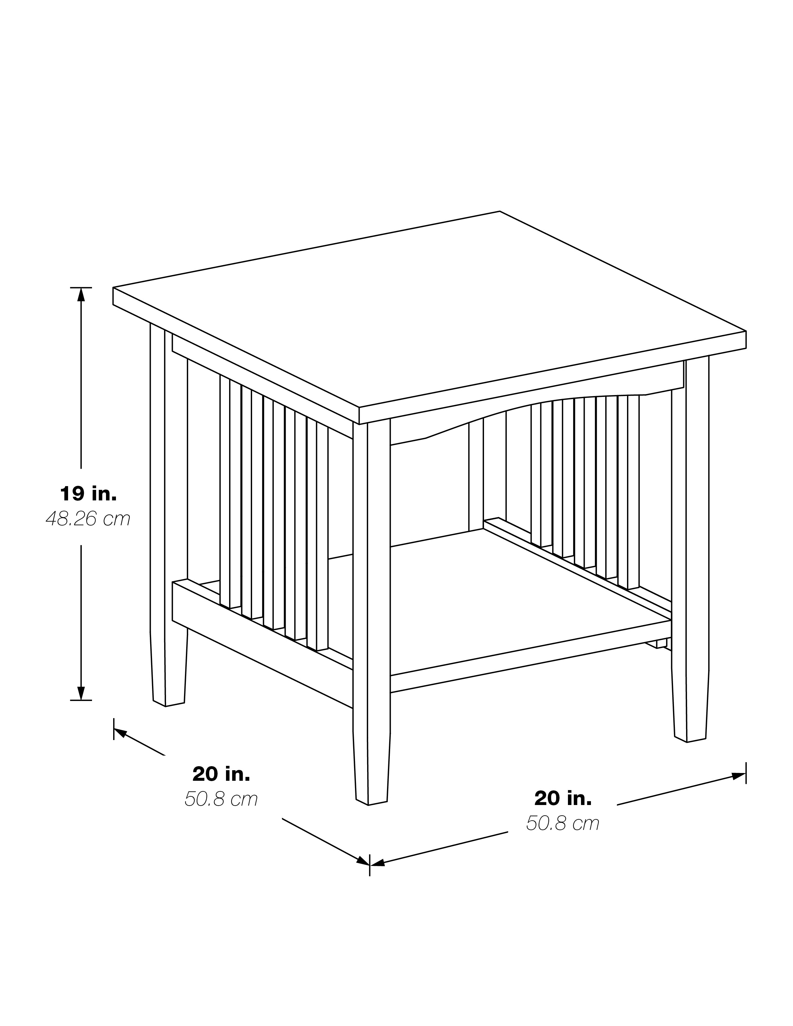 Sierra Mission End Table - White Finish