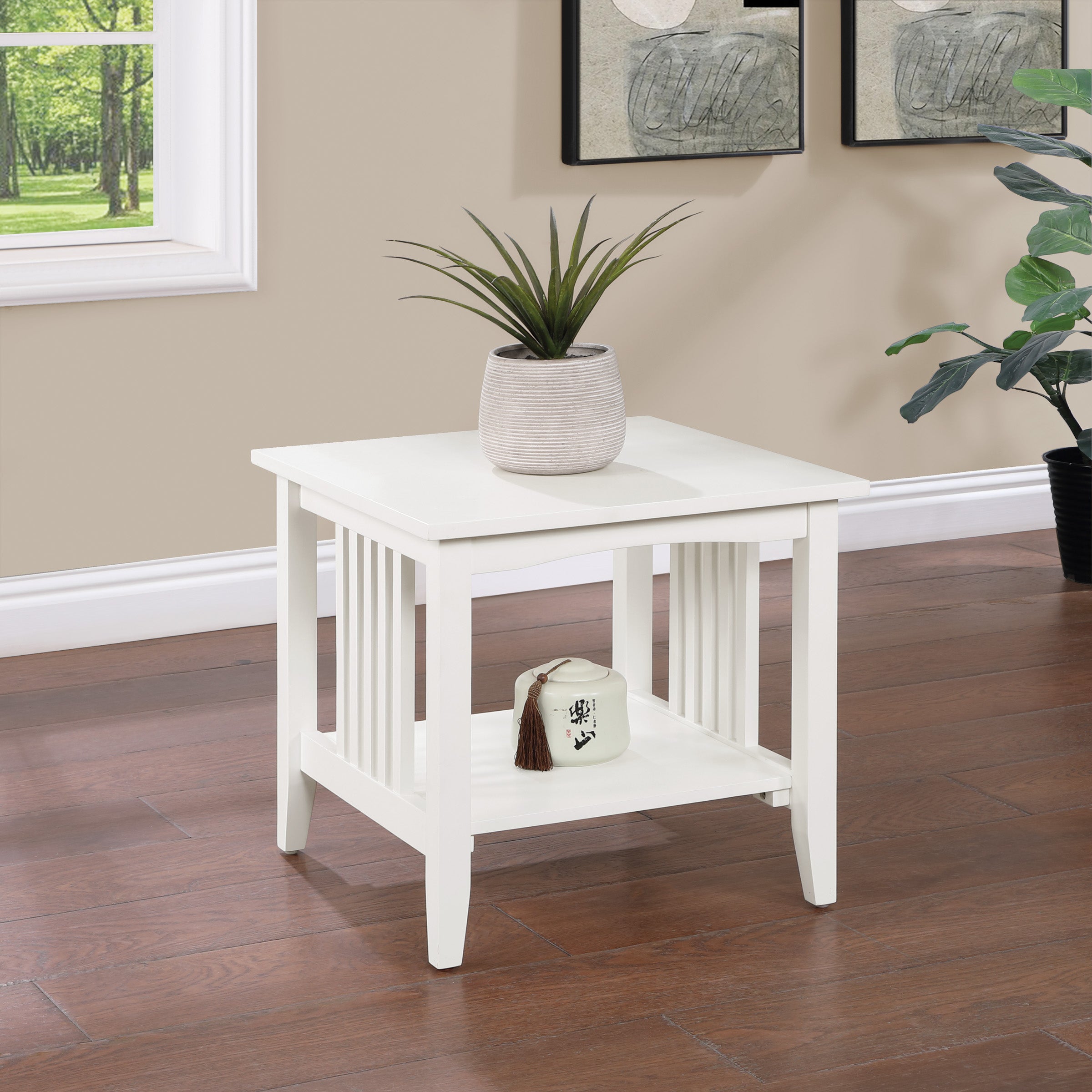 Sierra Mission End Table - White Finish