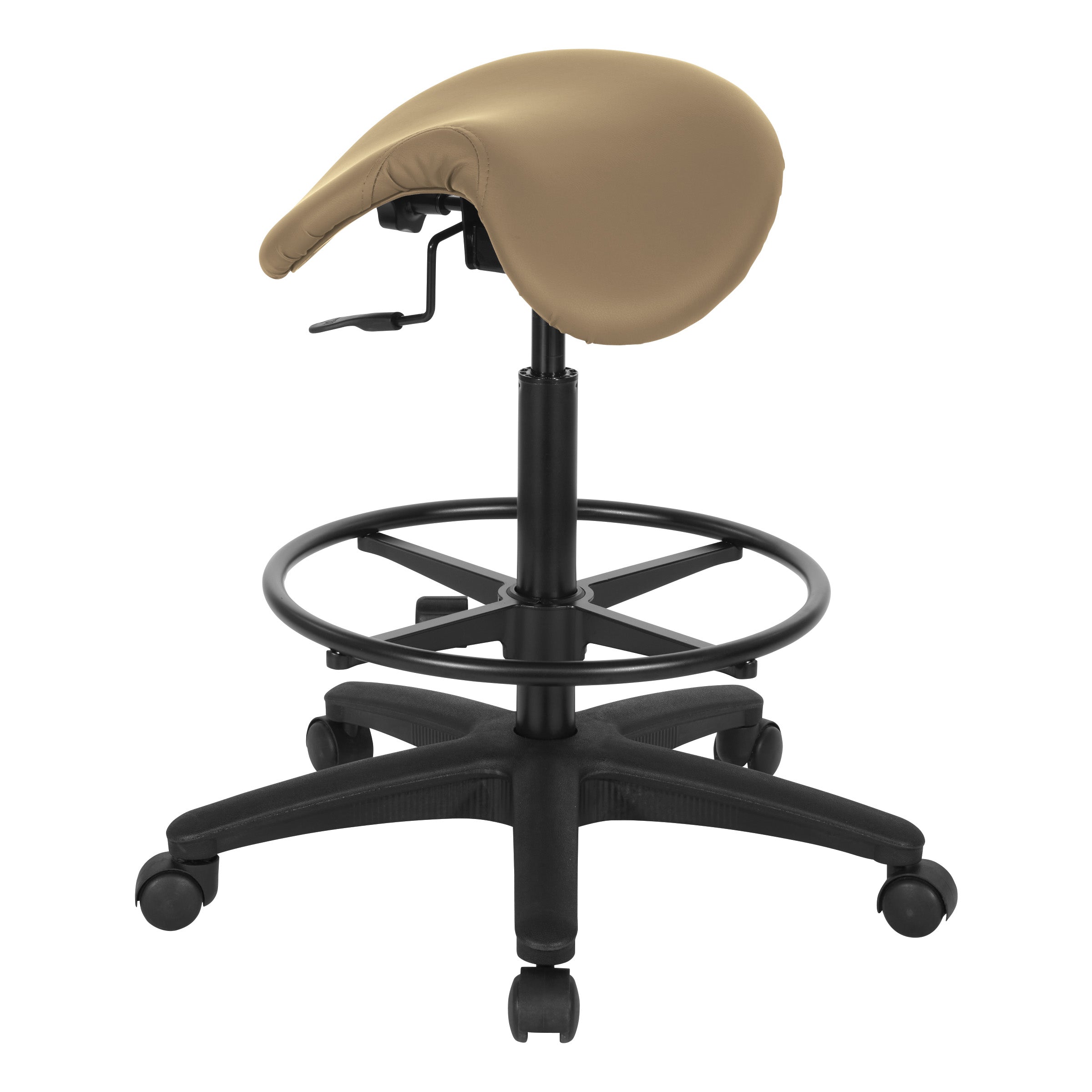 Backless Stool with Saddle Seat - Dillon Buff