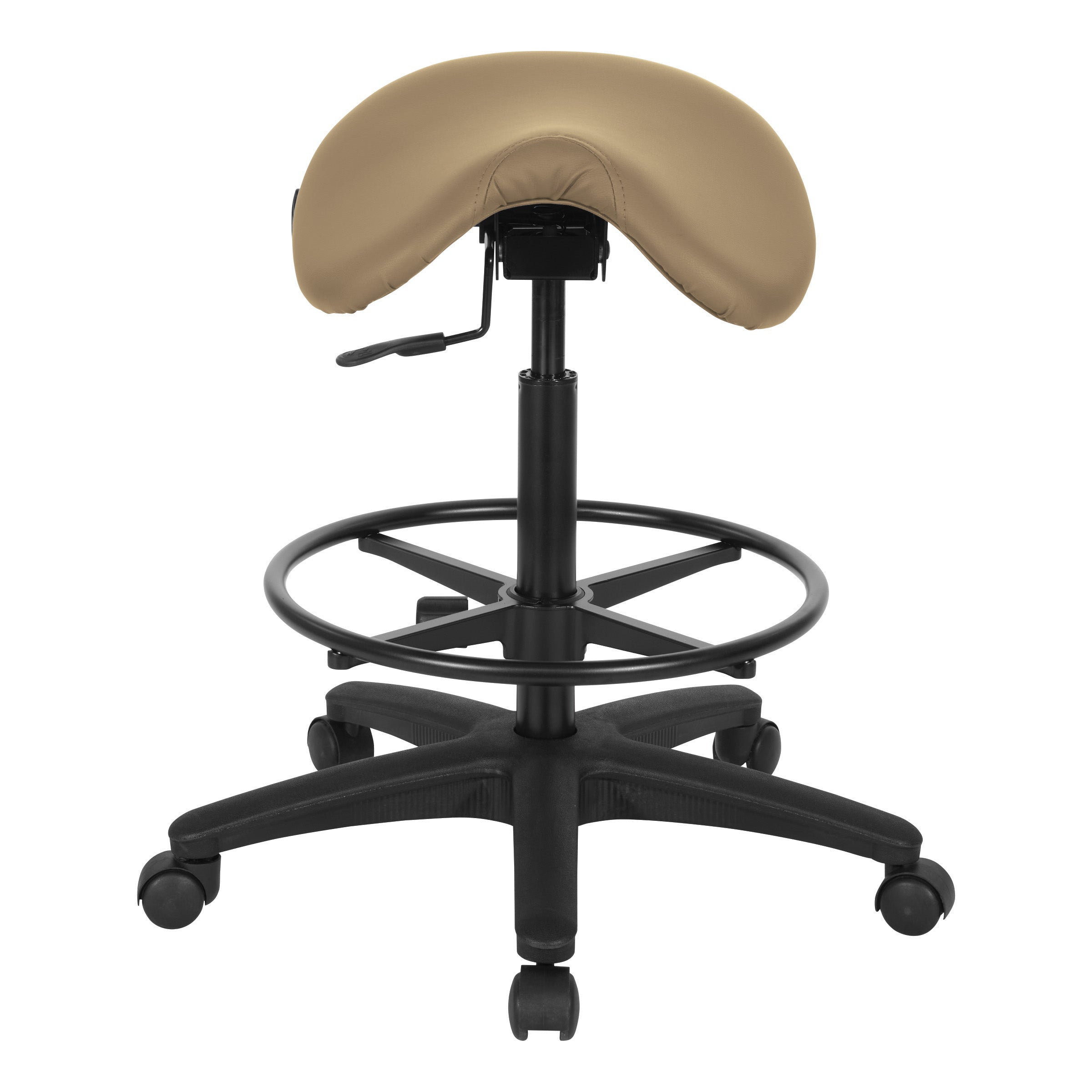 Backless Stool with Saddle Seat - Dillon Buff