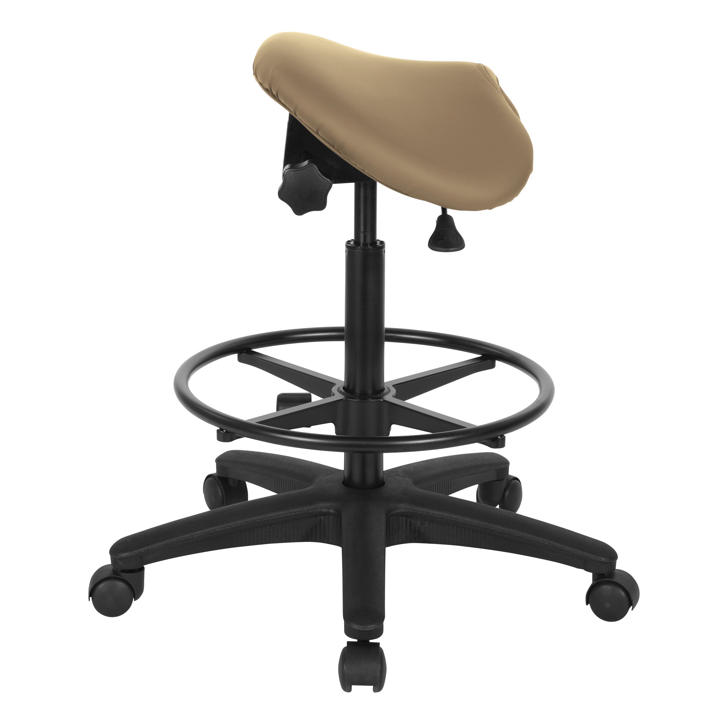 Backless Stool with Saddle Seat - Dillon Buff