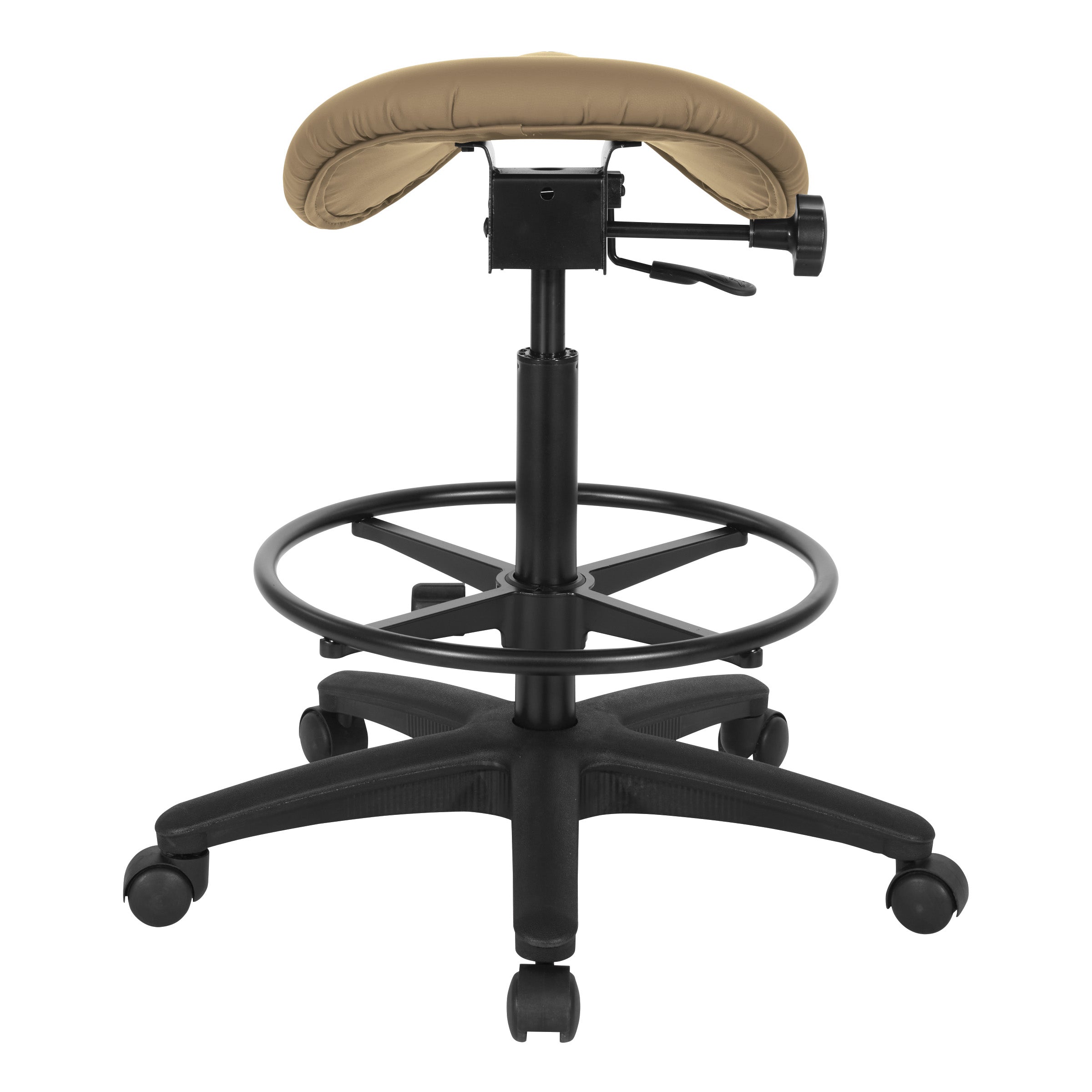 Backless Stool with Saddle Seat - Dillon Buff